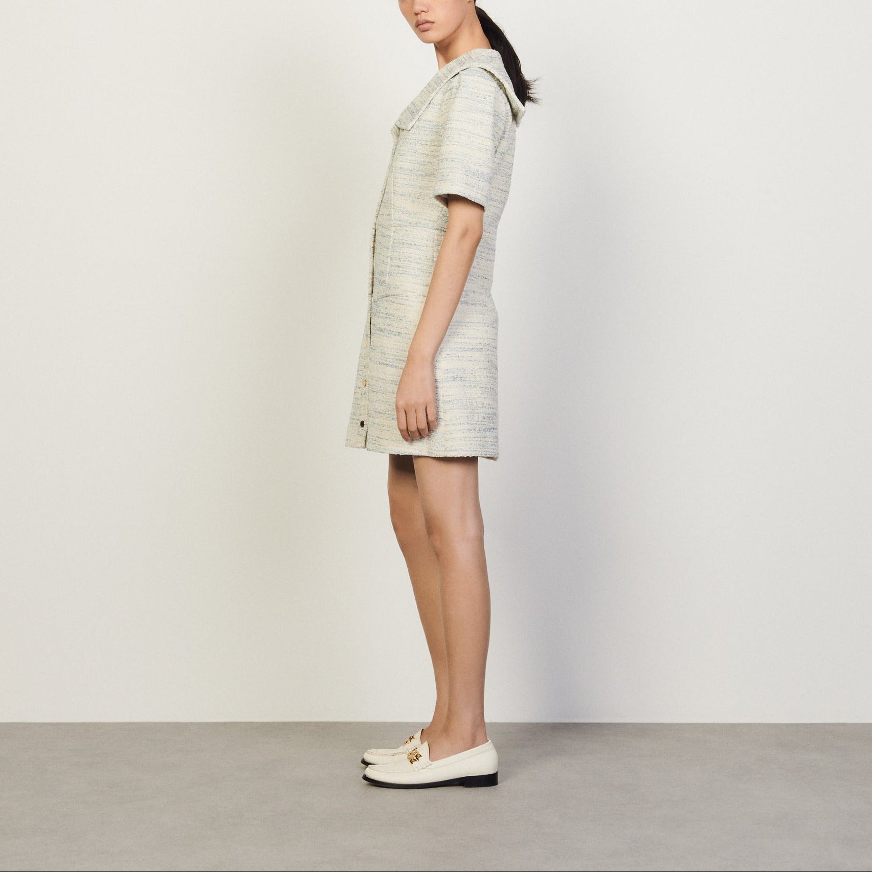 Robe en tweed à col marin Sandro seconde main