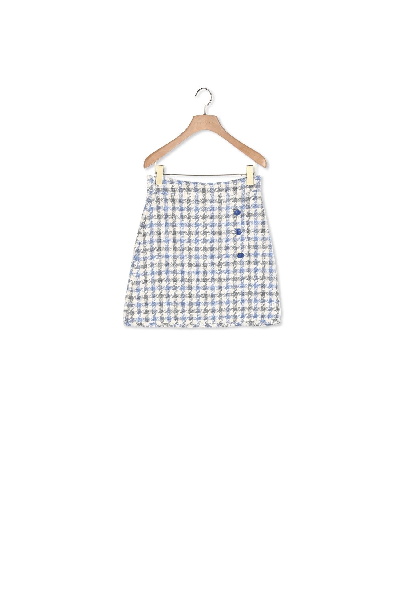 Jupe courte en tweed pied de coq Sandro seconde main