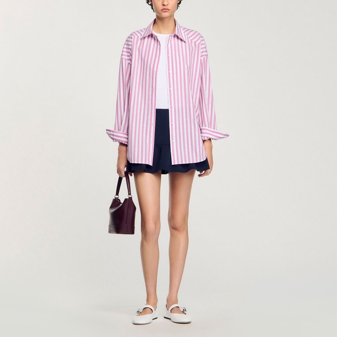 Chemise à rayures strassée Sandro seconde main