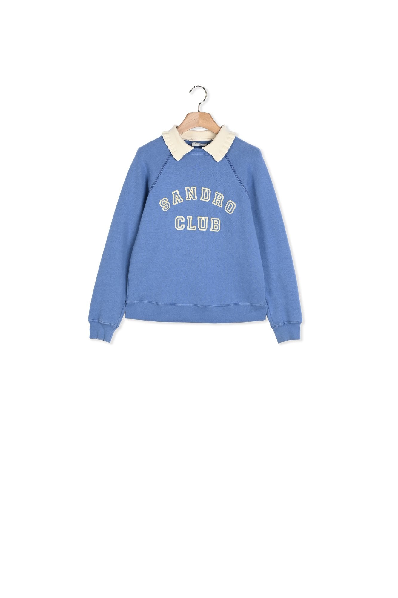 Sweat floqué à col Chemise en Maille Sandro seconde main