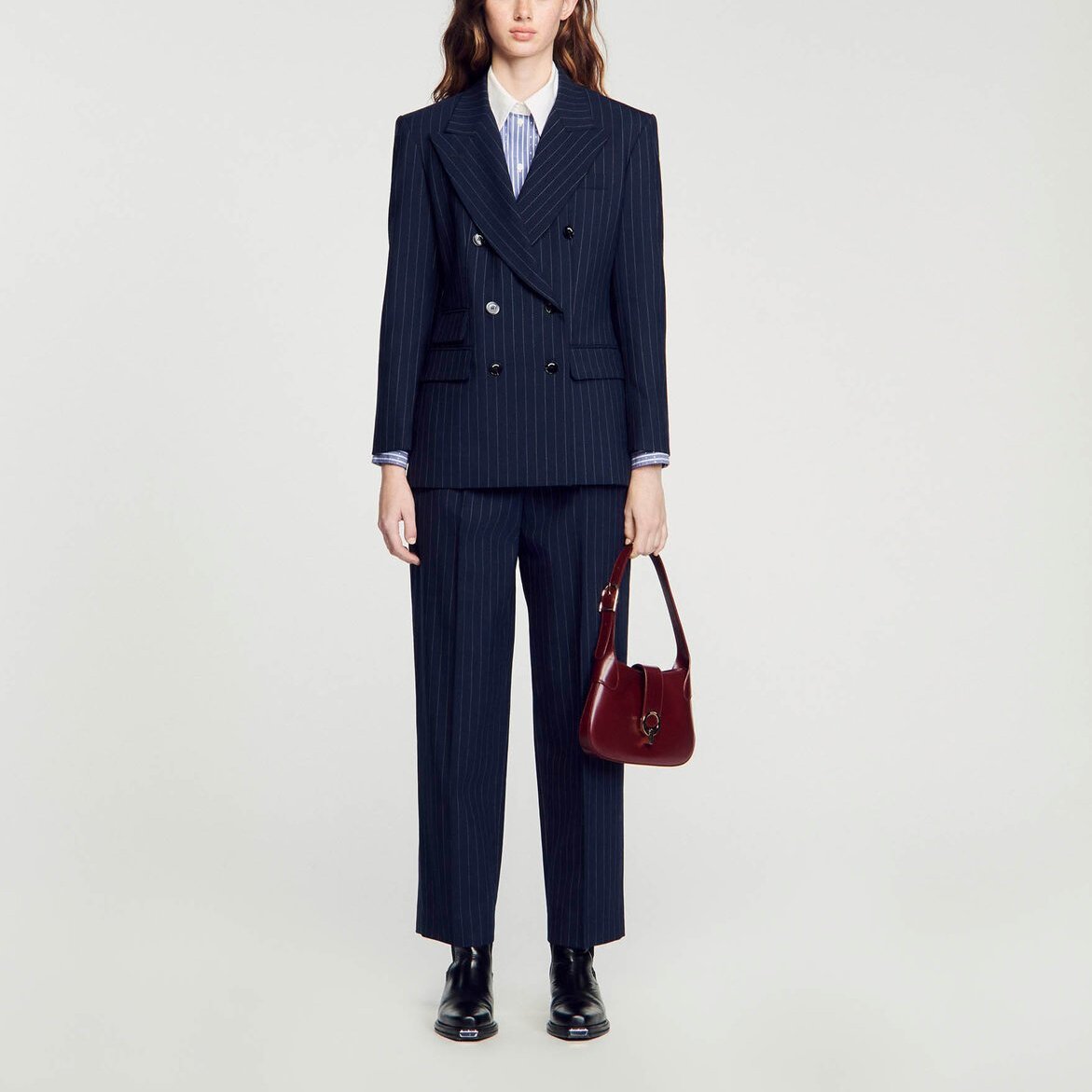 Veste de tailleur à rayures Sandro seconde main