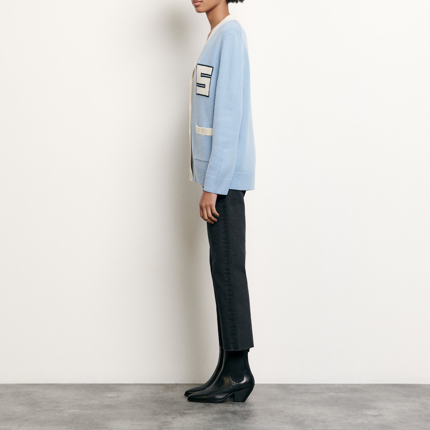 Cardigan en laine esprit collège Sandro seconde main