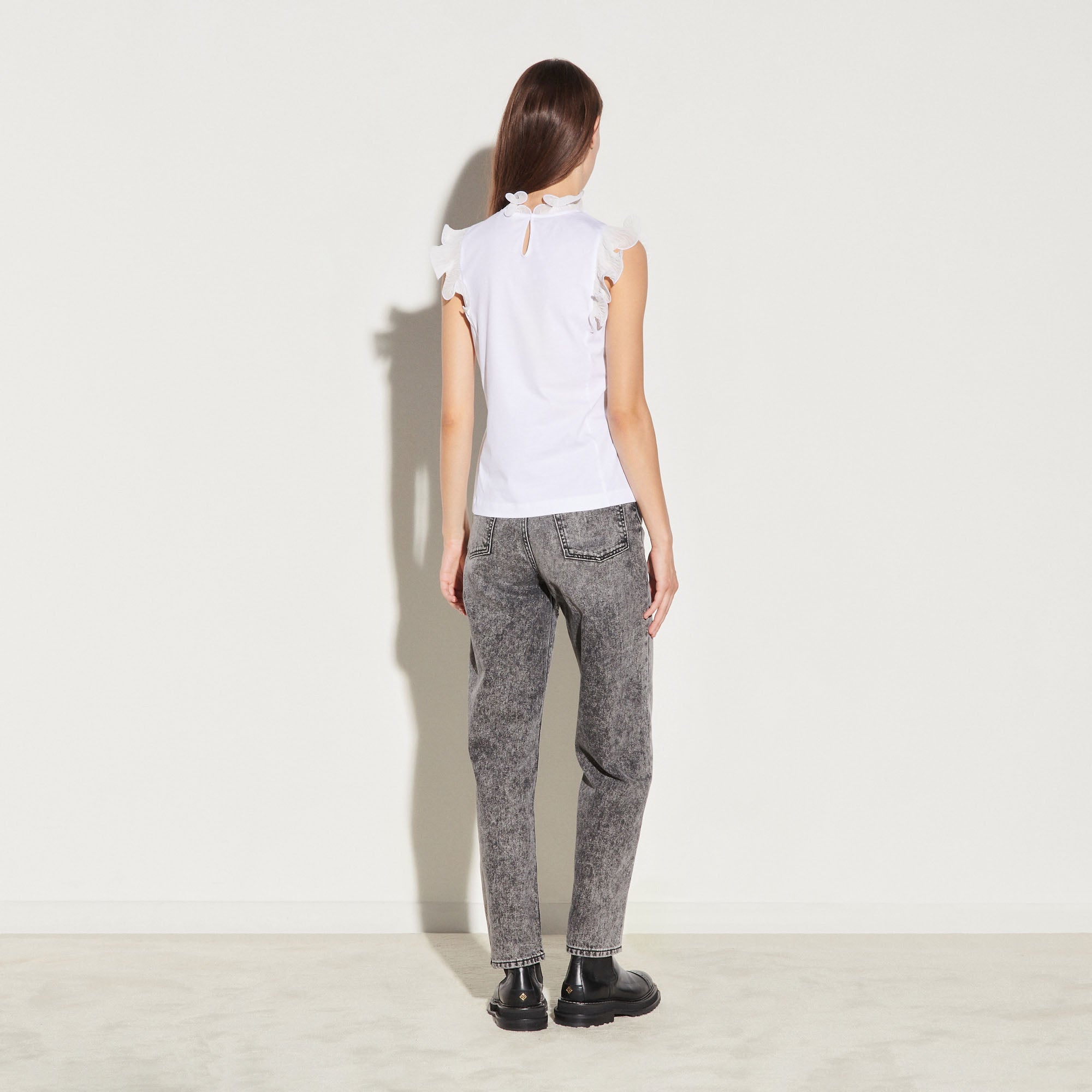 Débardeur au col et manches à volants Sandro seconde main