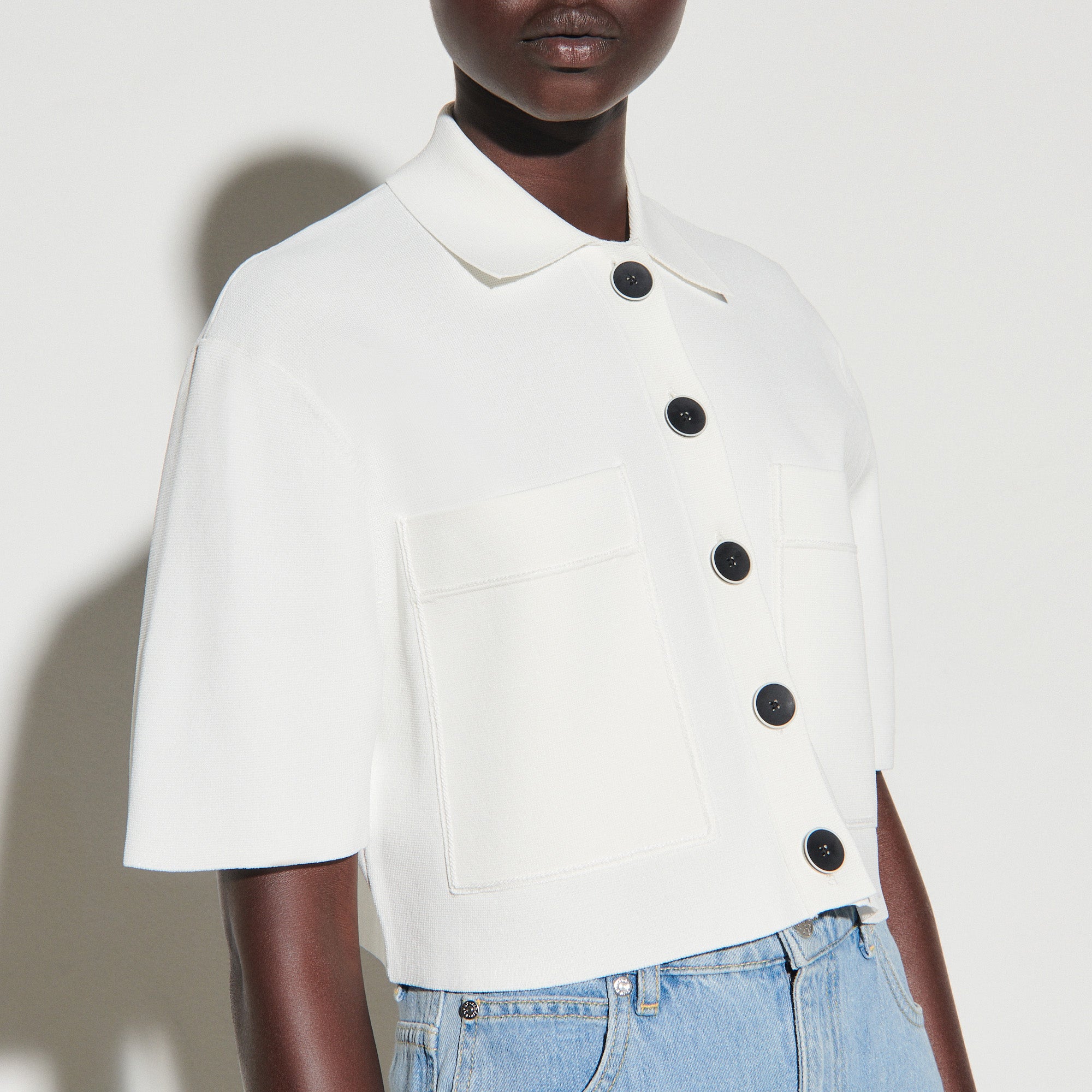 Cardigan court façon Chemise en Maille Sandro seconde main