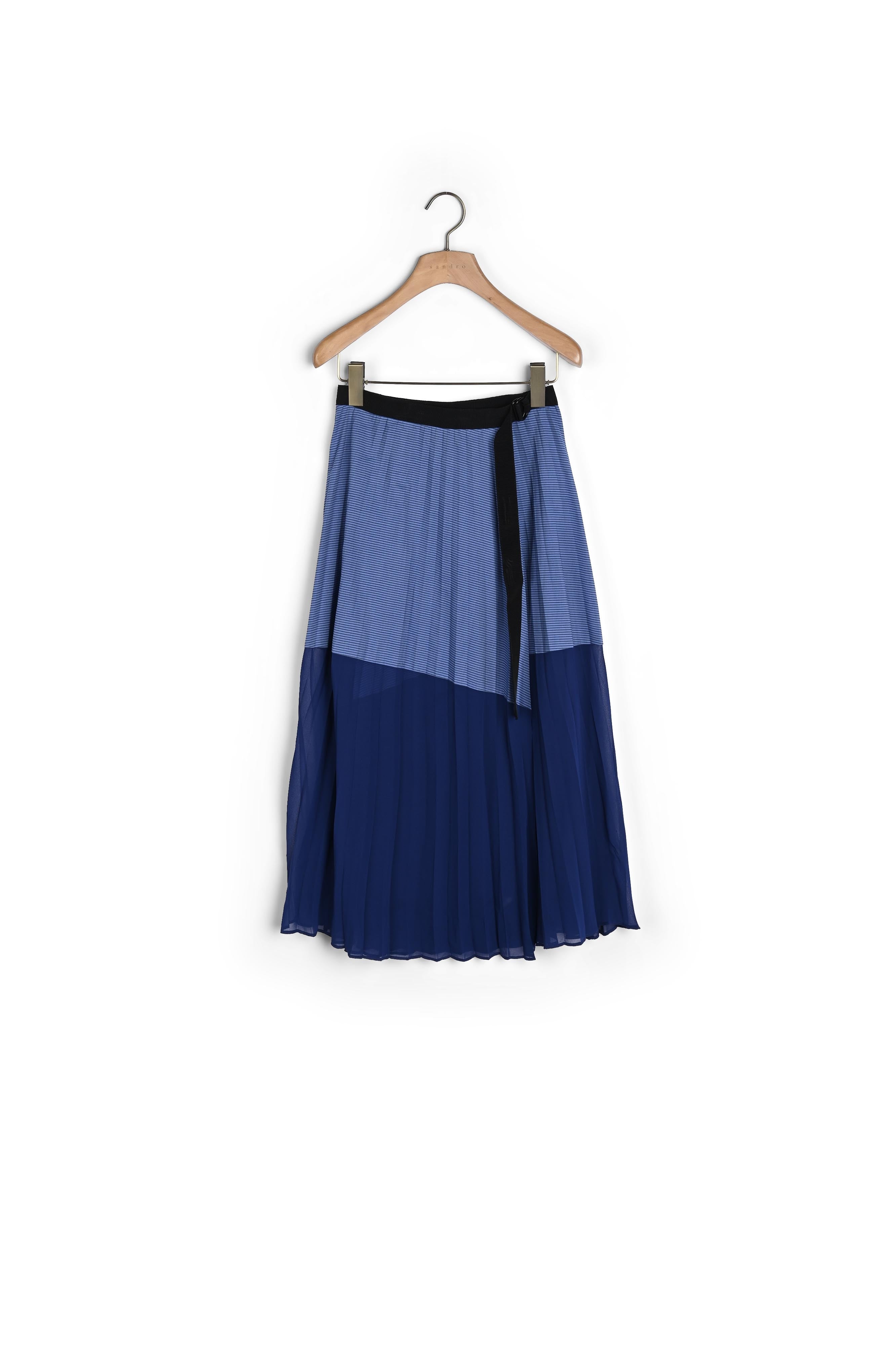 Jupe plissée mi-longue et bicolore Sandro seconde main