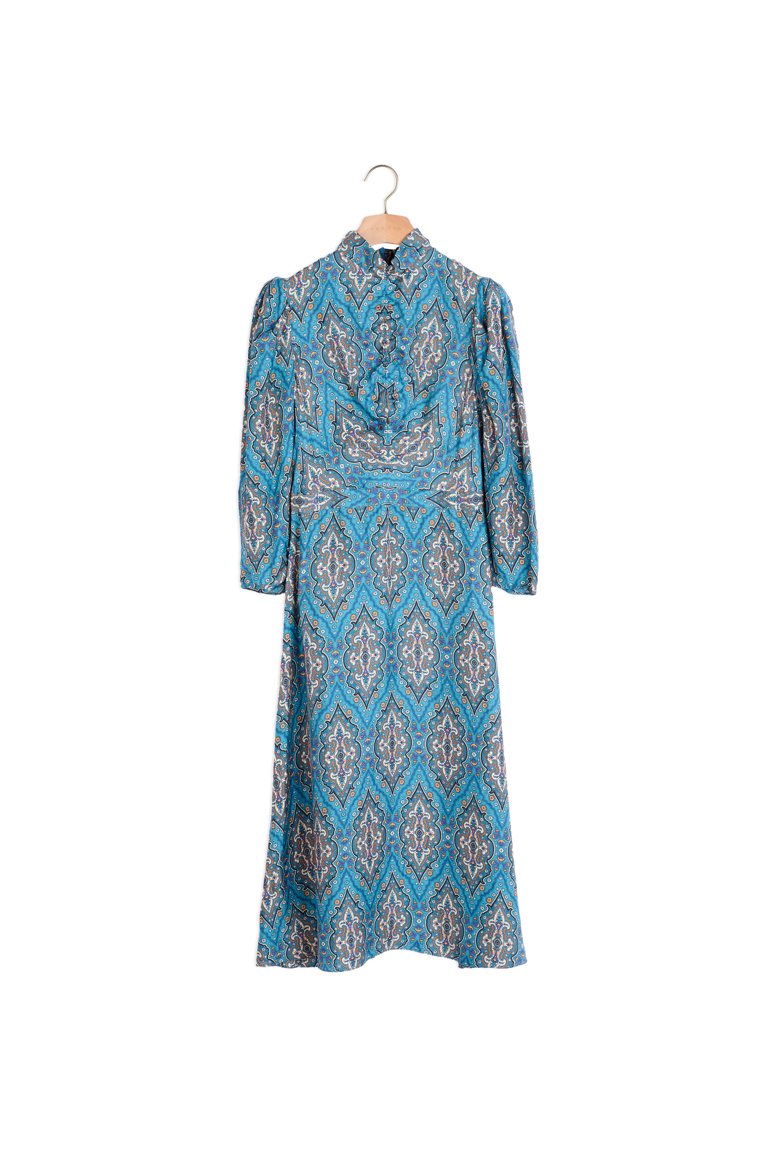 Robe en soie imprimée en all-over Sandro seconde main