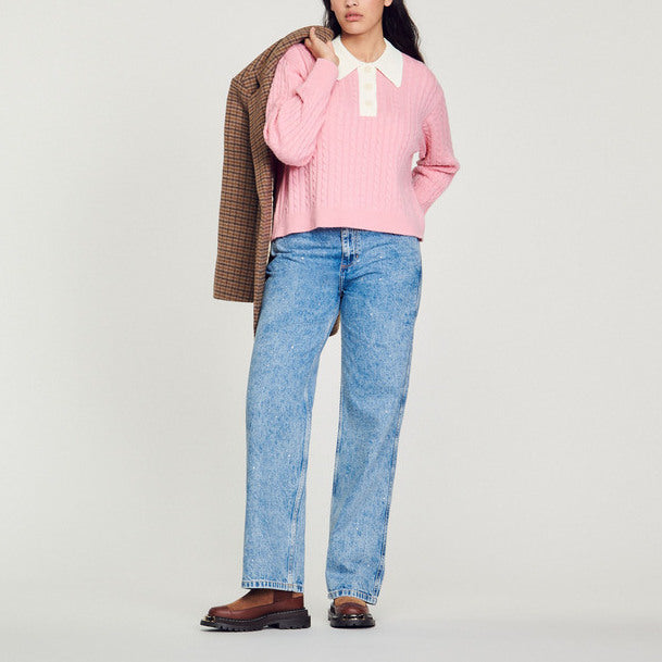 Pull court en Maille torsadée Sandro seconde main