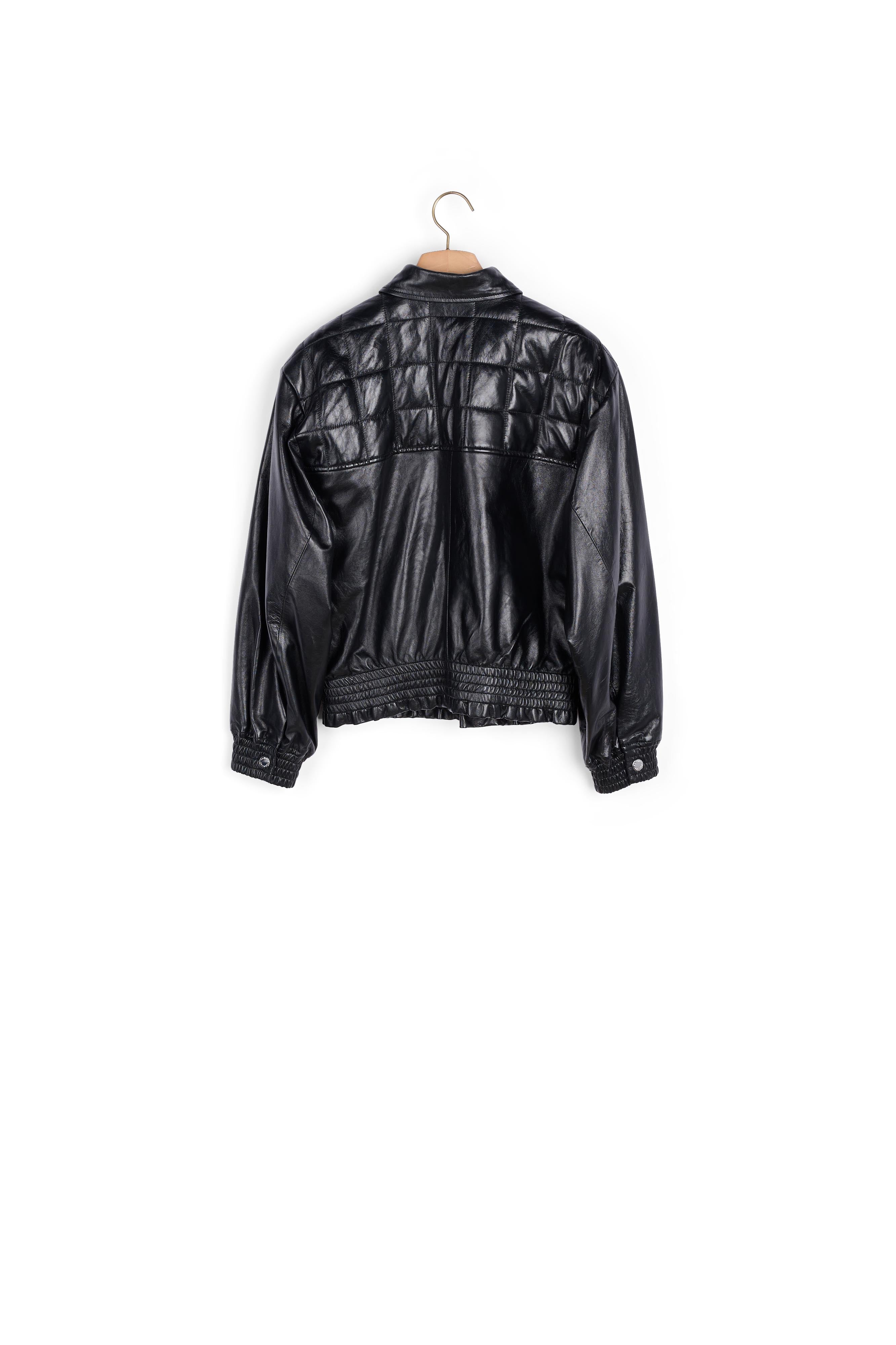 Veste en cuir lisse Sandro seconde main