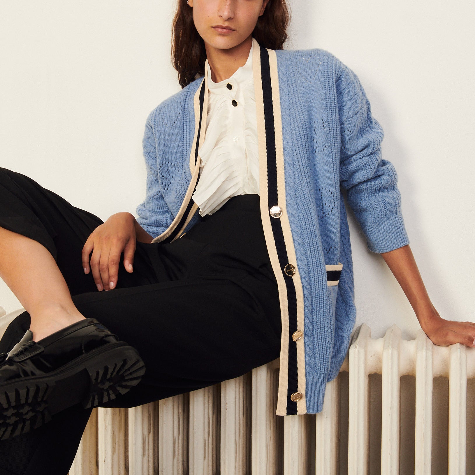 Cardi coat long en Maille Sandro seconde main