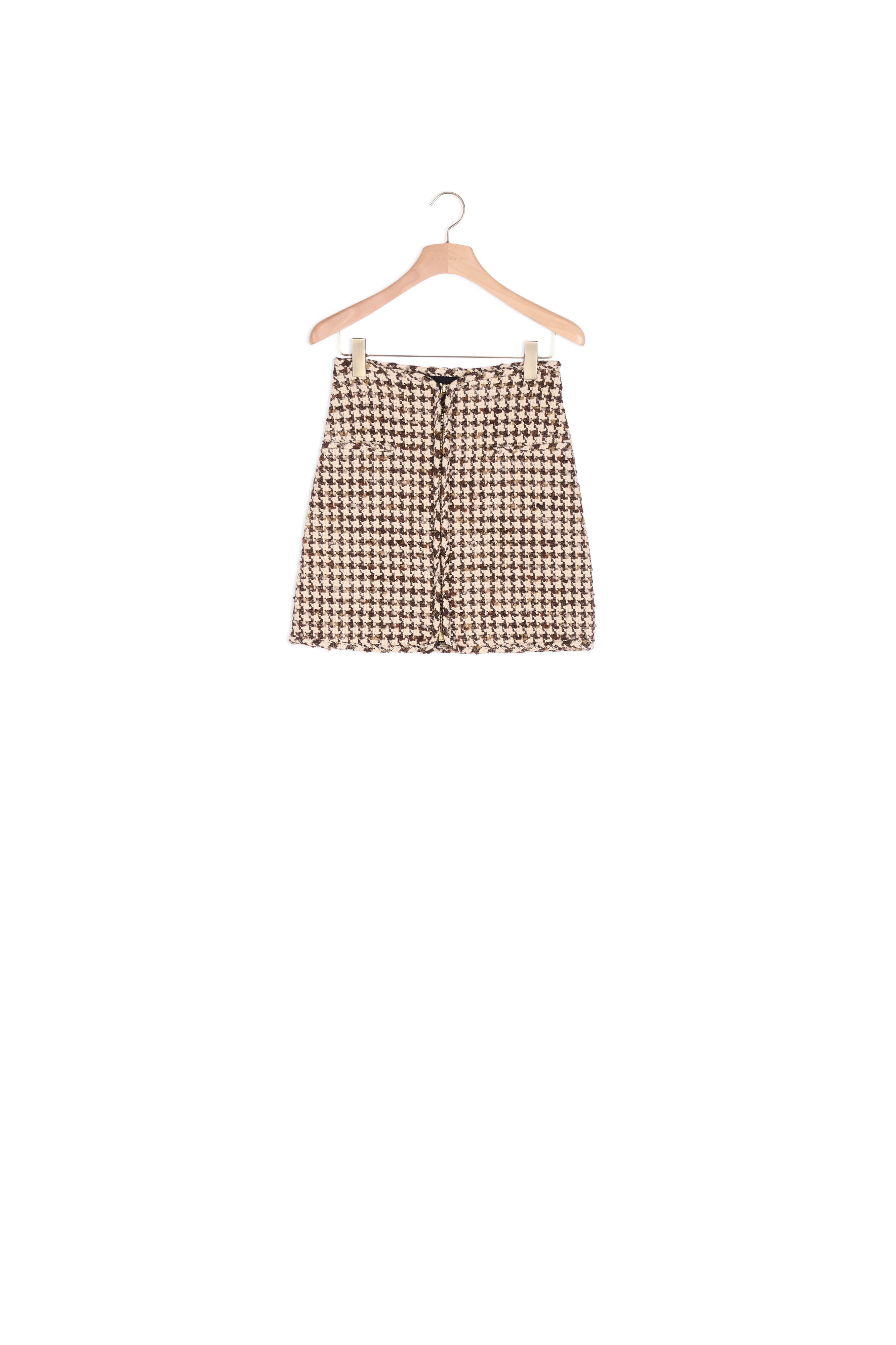 Jupe courte en pied de poule Sandro seconde main