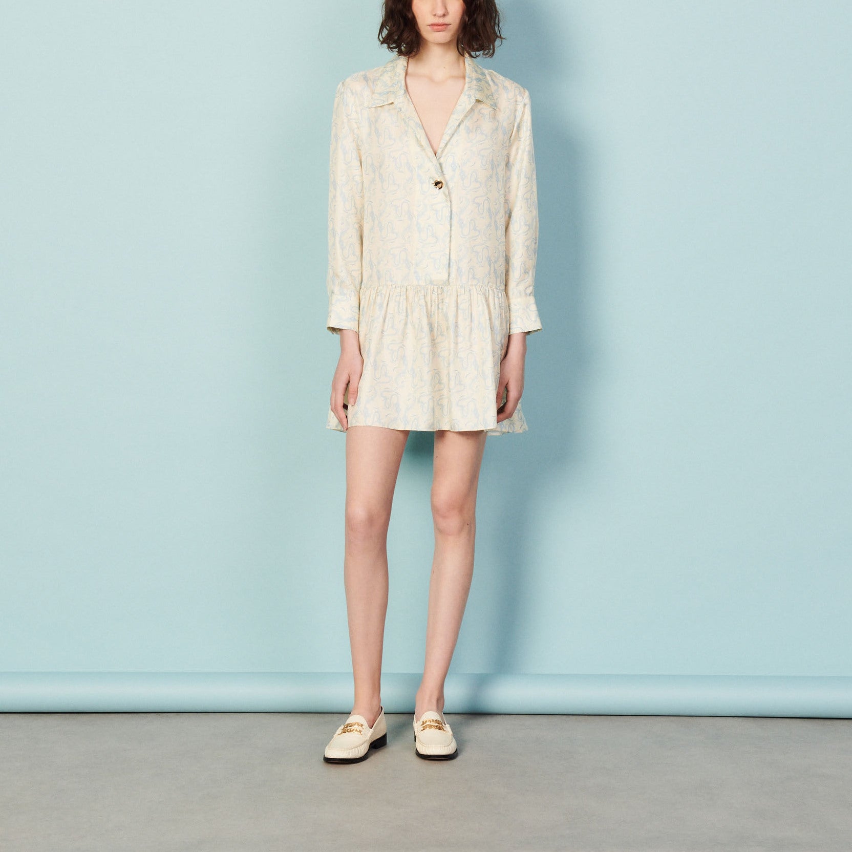 Robe en soie imprimée Sandro seconde main