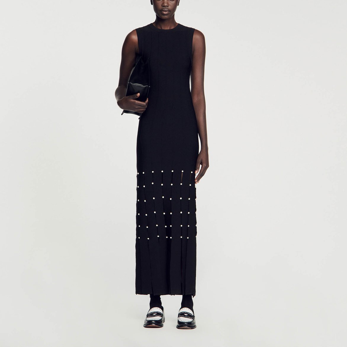 Robe longue à franges Sandro seconde main