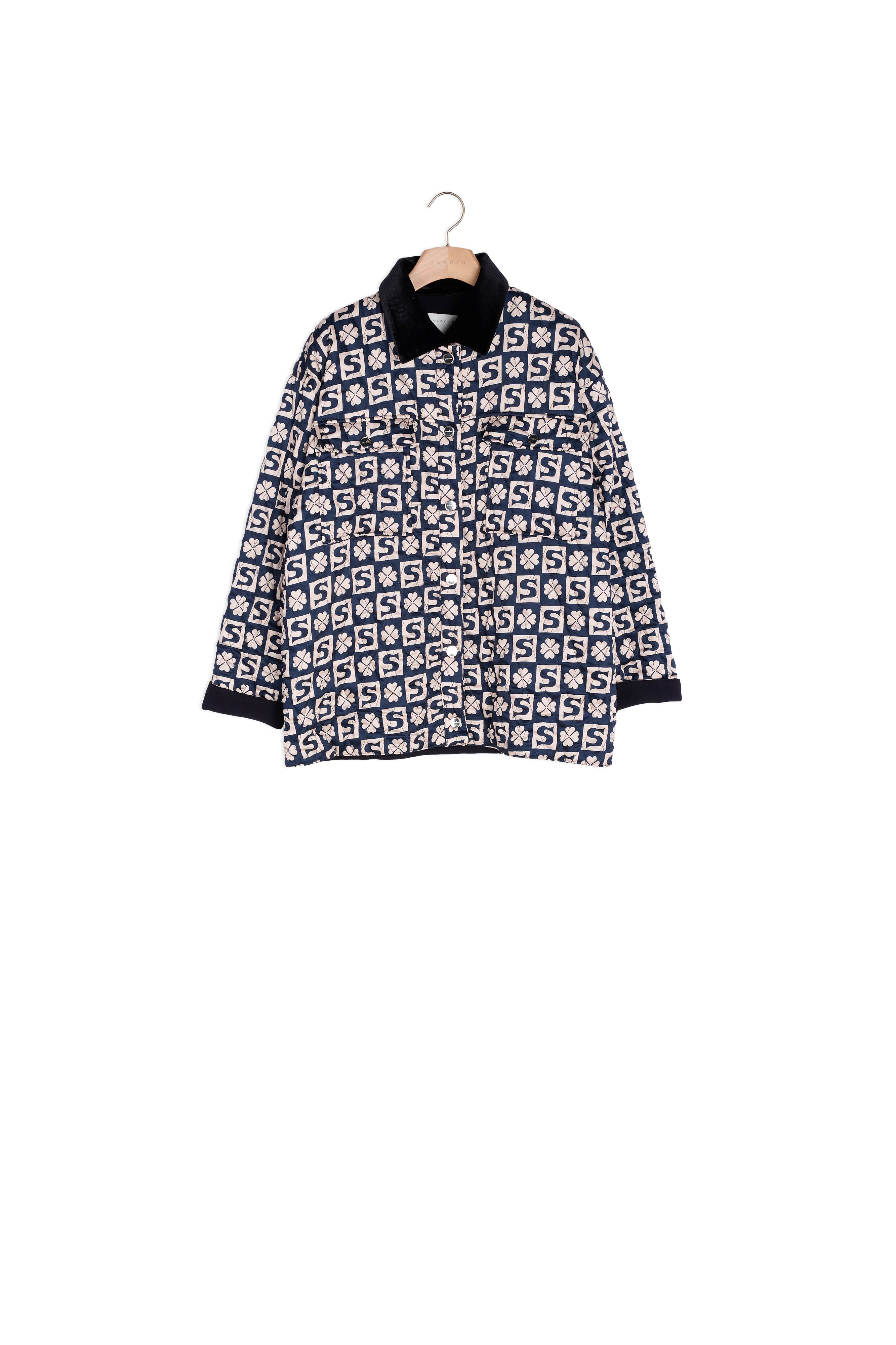 Cardi coat matelassé en mix-matières Sandro seconde main