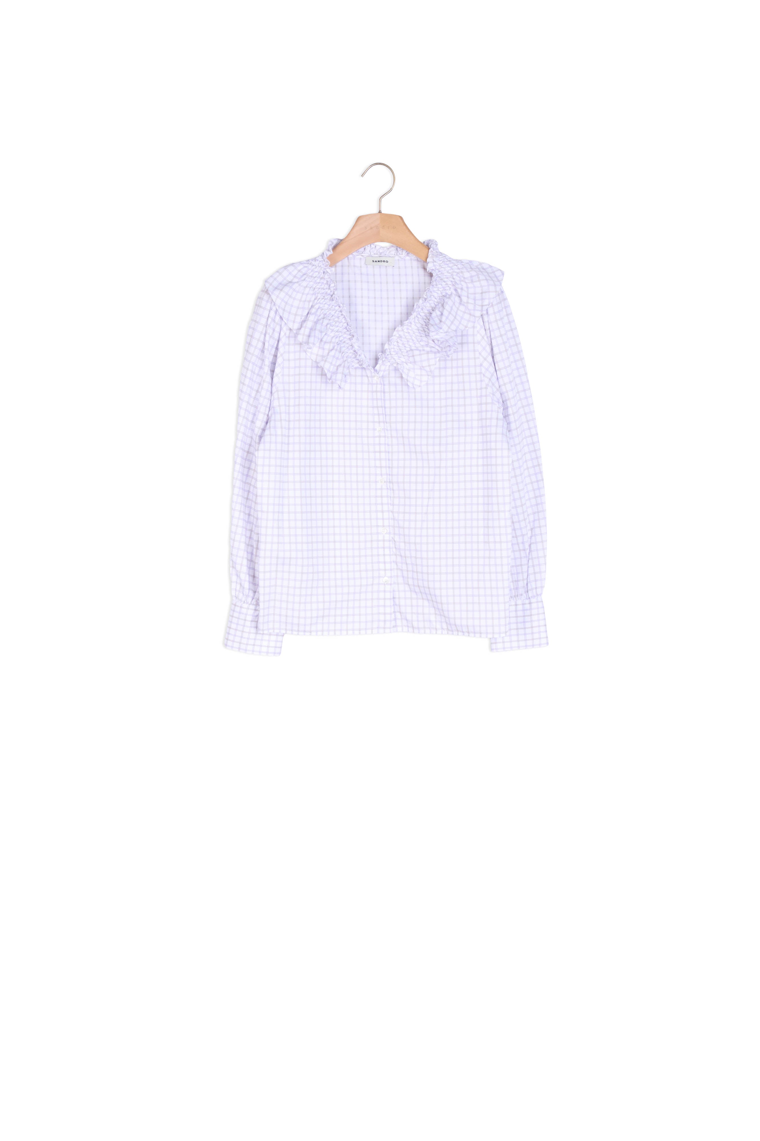 Chemise à carreaux et col volanté Sandro seconde main