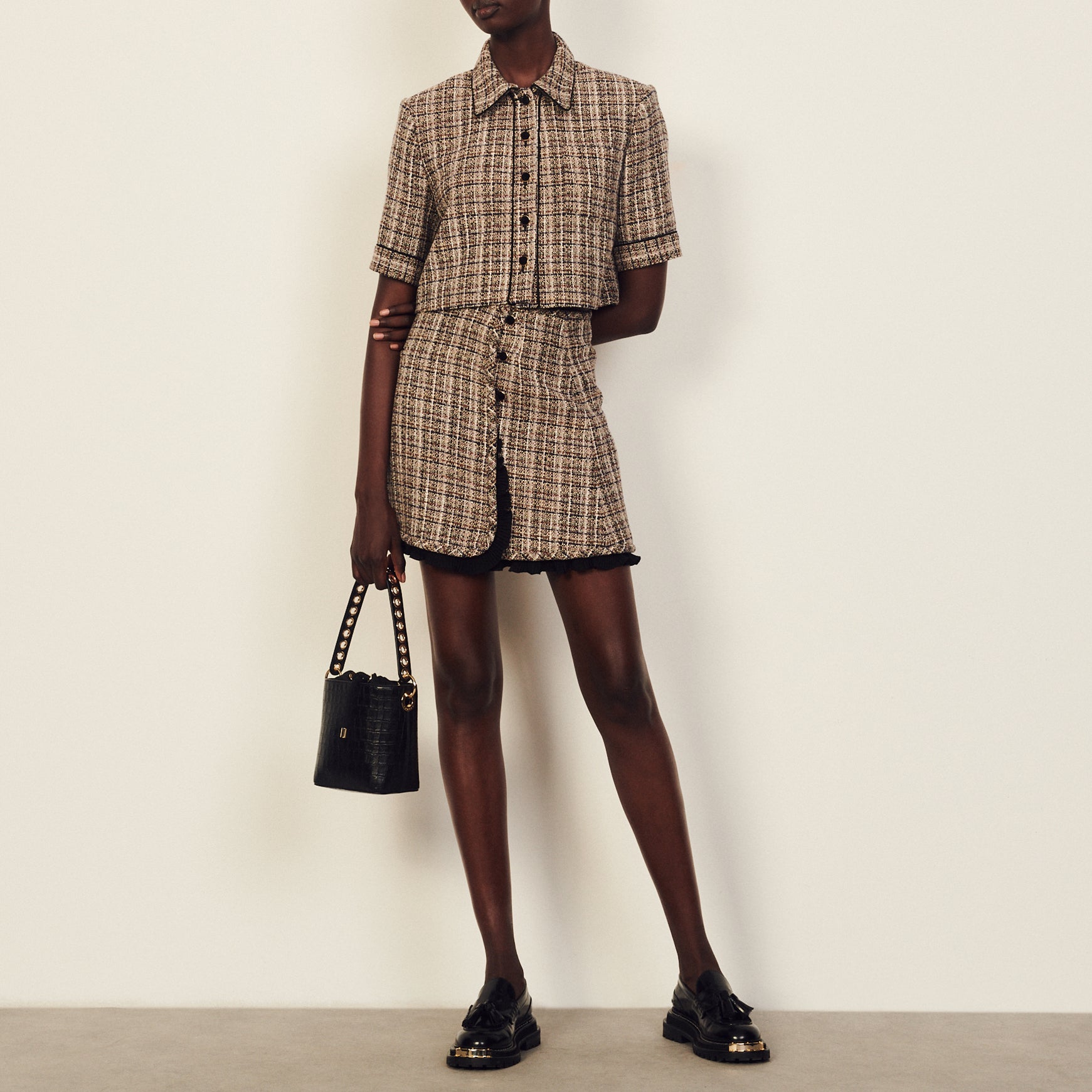 Jupe courte en tweed Sandro seconde main