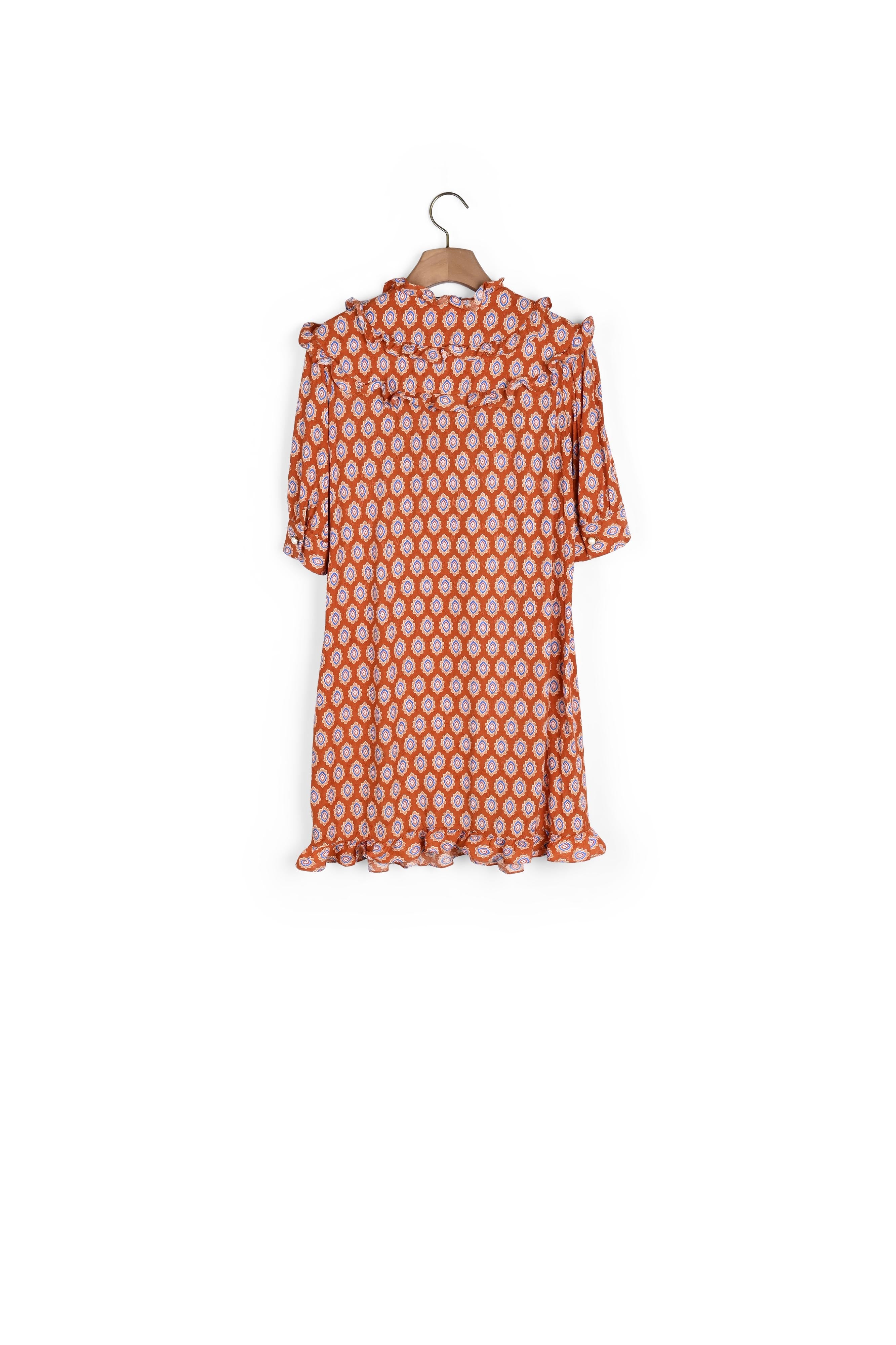 Robe courte imprimée avec volants Sandro seconde main