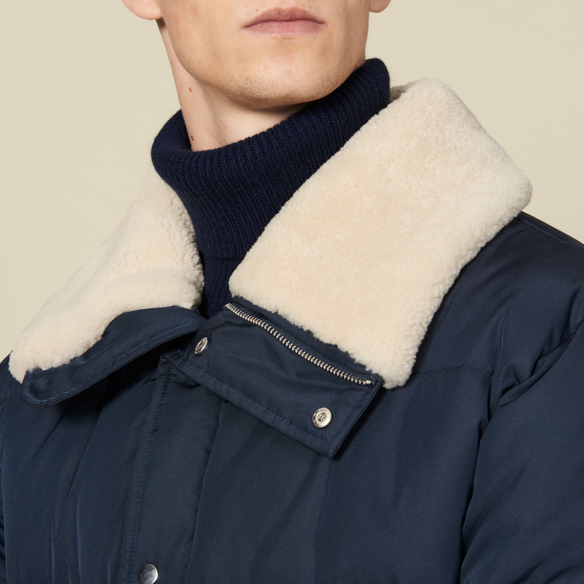 Doudoune à large col fourrure Sandro seconde main