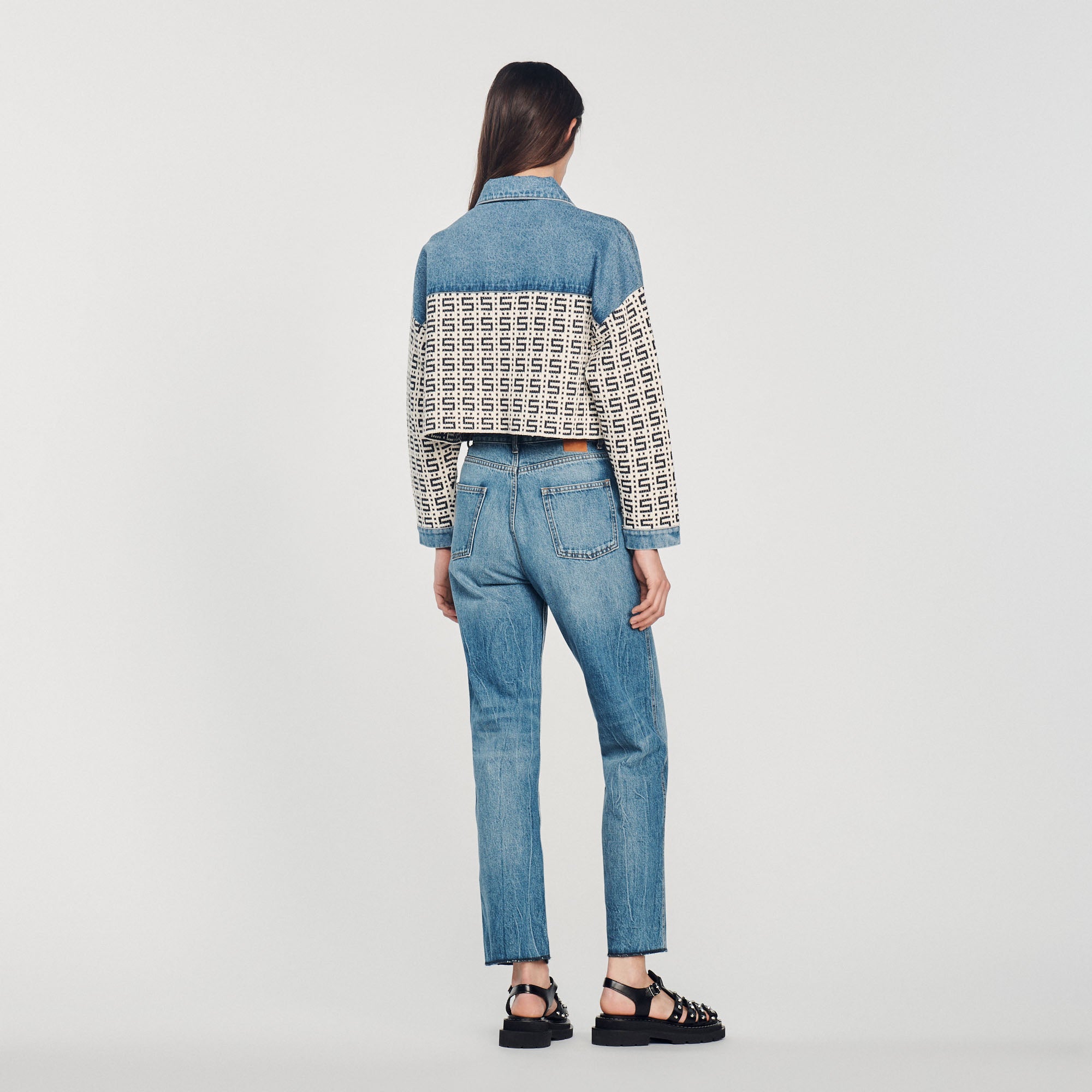 Cardicoat court en denim Sandro seconde main