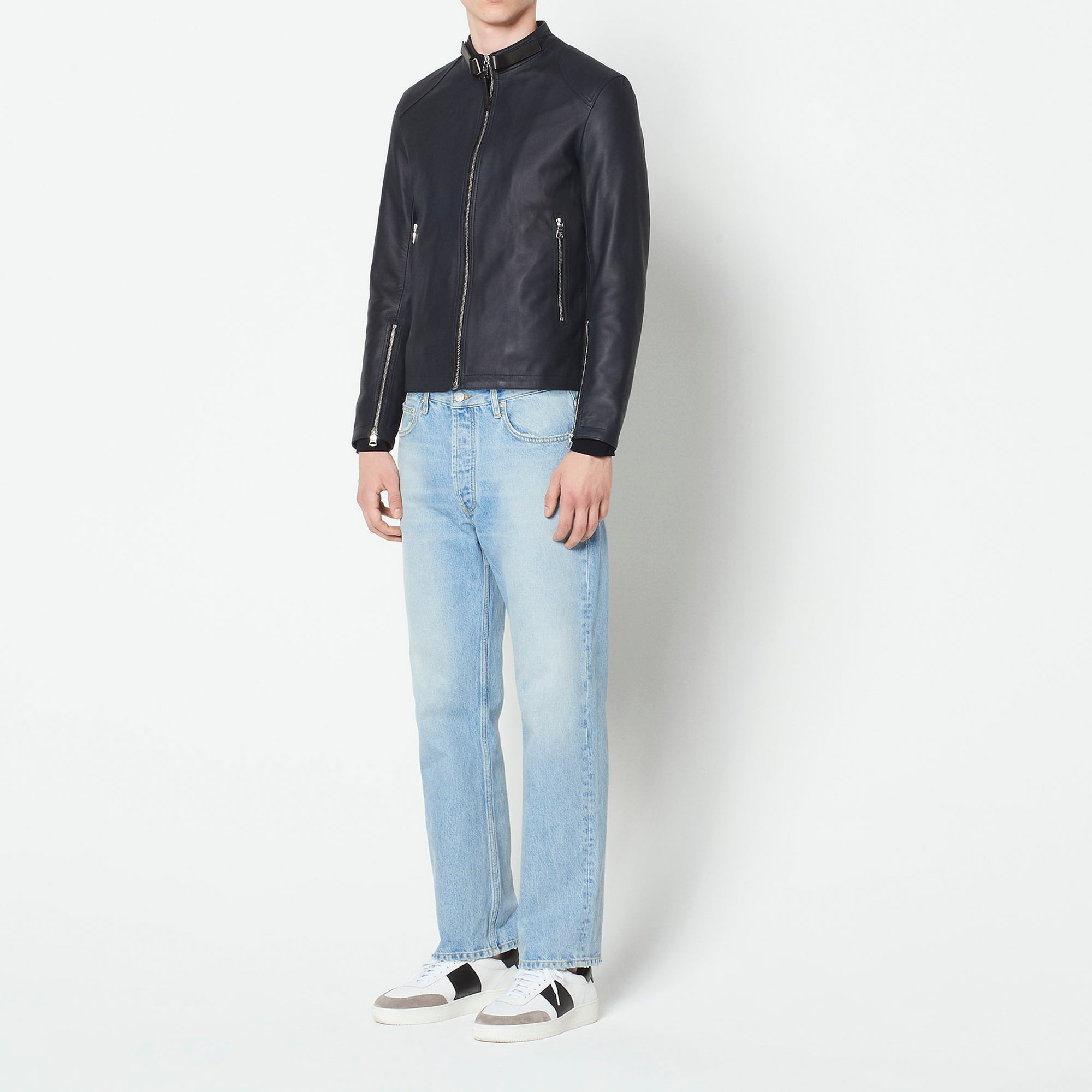 Blouson en cuir zippé Sandro seconde main