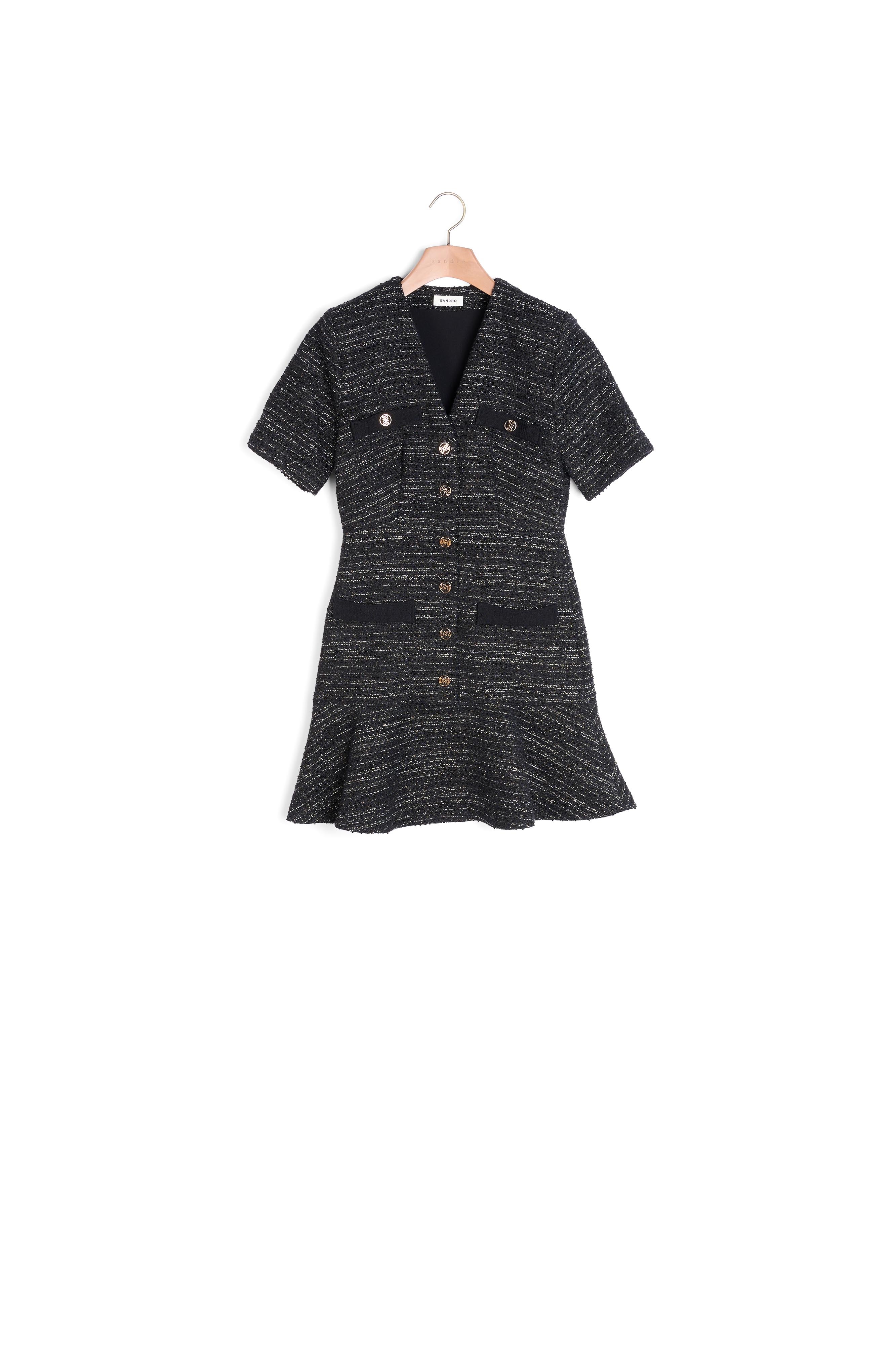 Robe en tweed à manches courtes Sandro seconde main