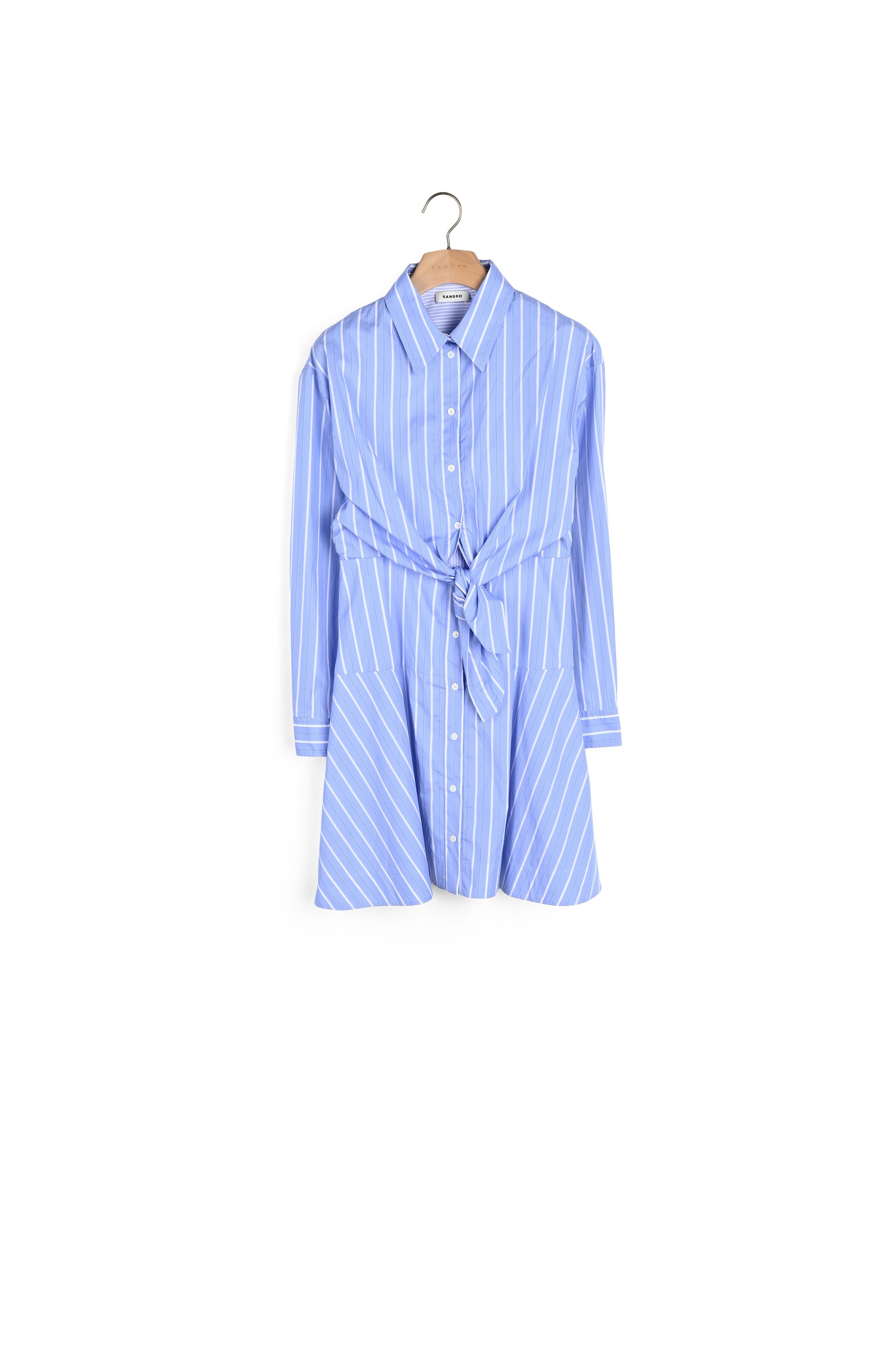 Robe Chemise nouée à rayures Sandro seconde main