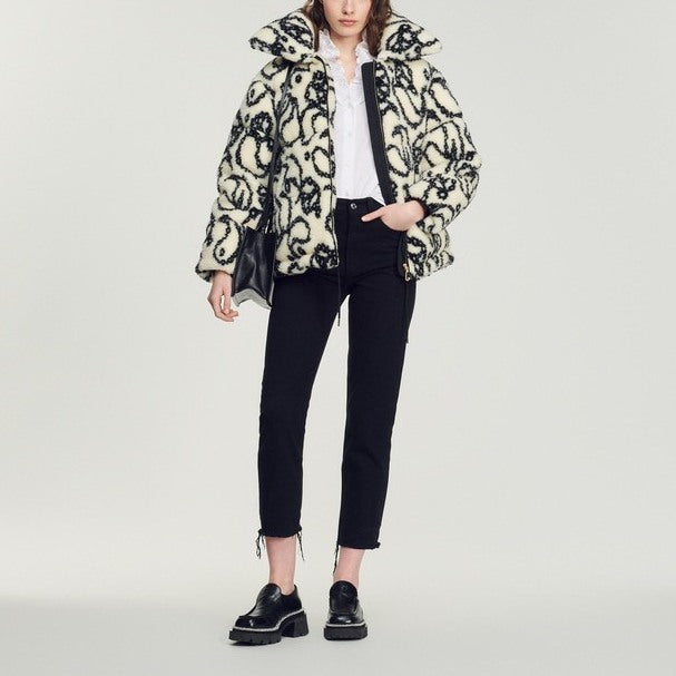 Doudoune oversize en fausse fourrure Sandro seconde main