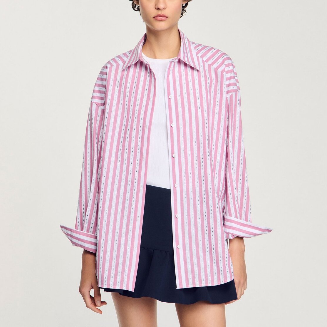 Chemise à rayures strassée Sandro seconde main