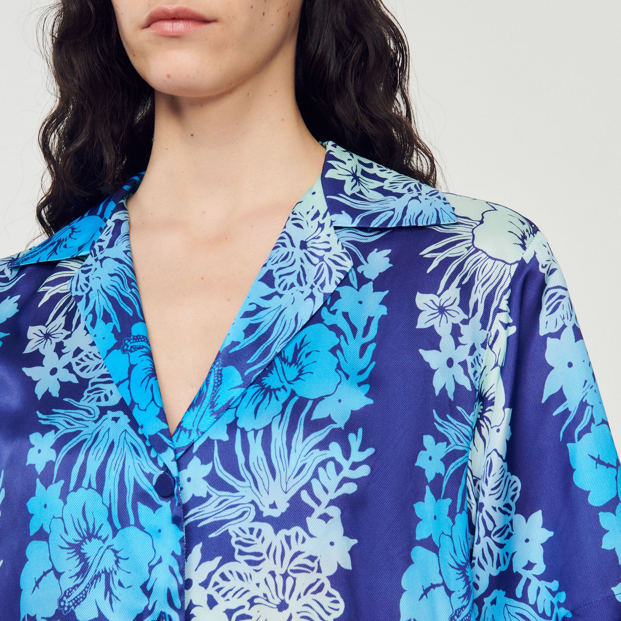 Chemise à imprimé Hawaï Sandro seconde main