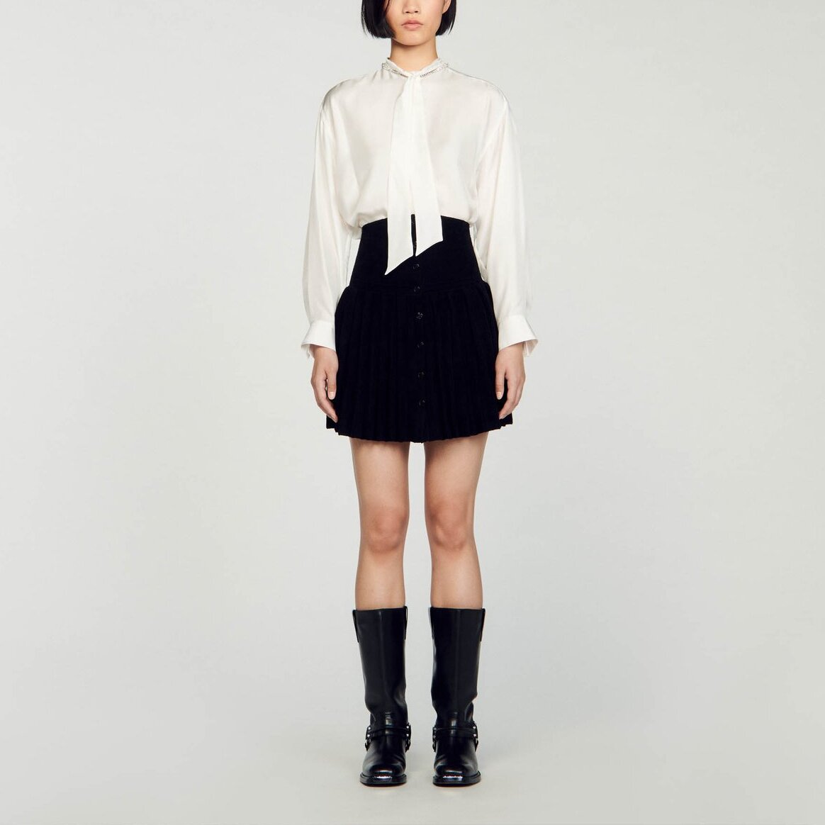 Jupe courte en Maille velours Sandro seconde main