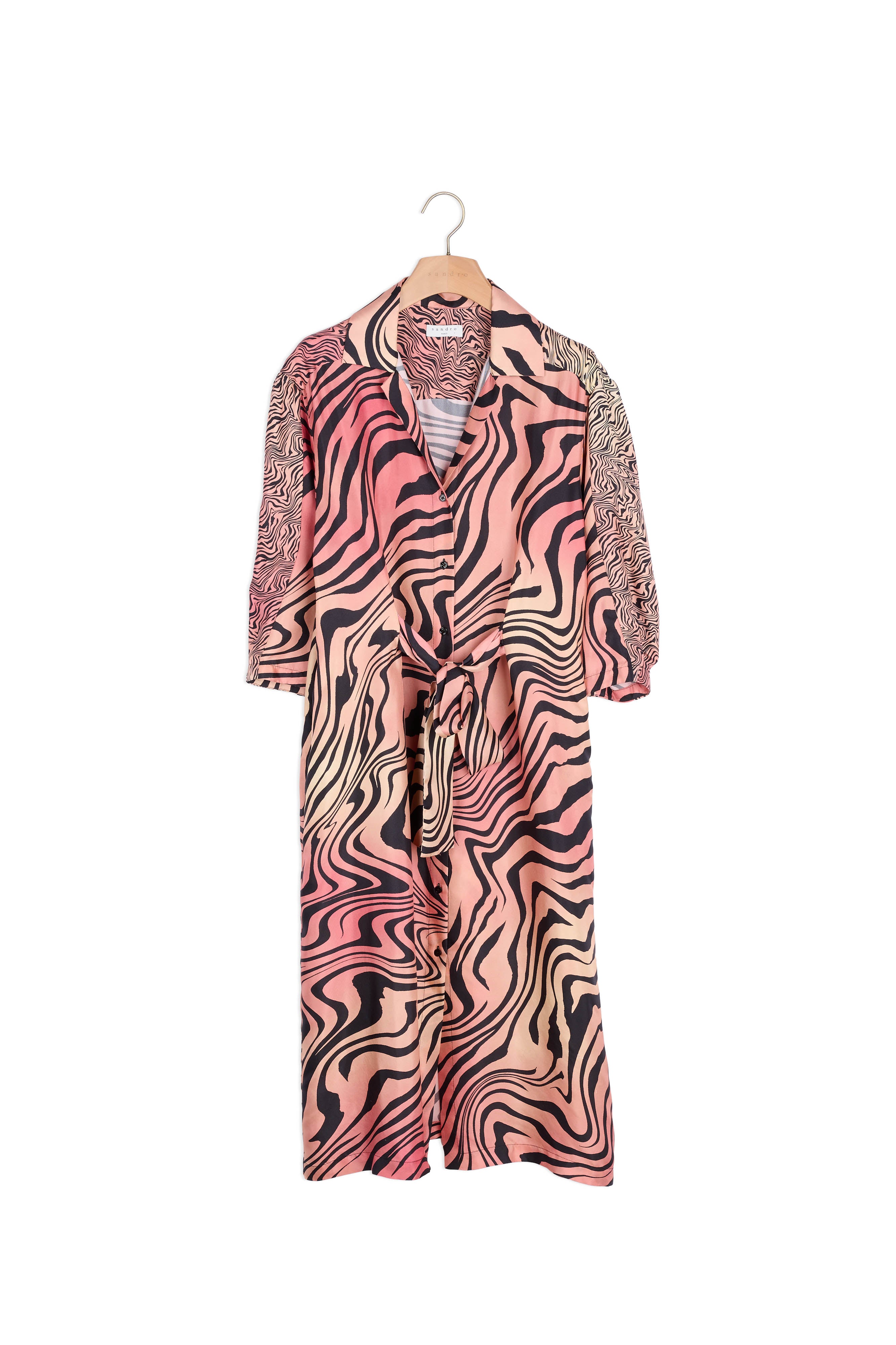 Robe longue imprimée en soie Sandro seconde main