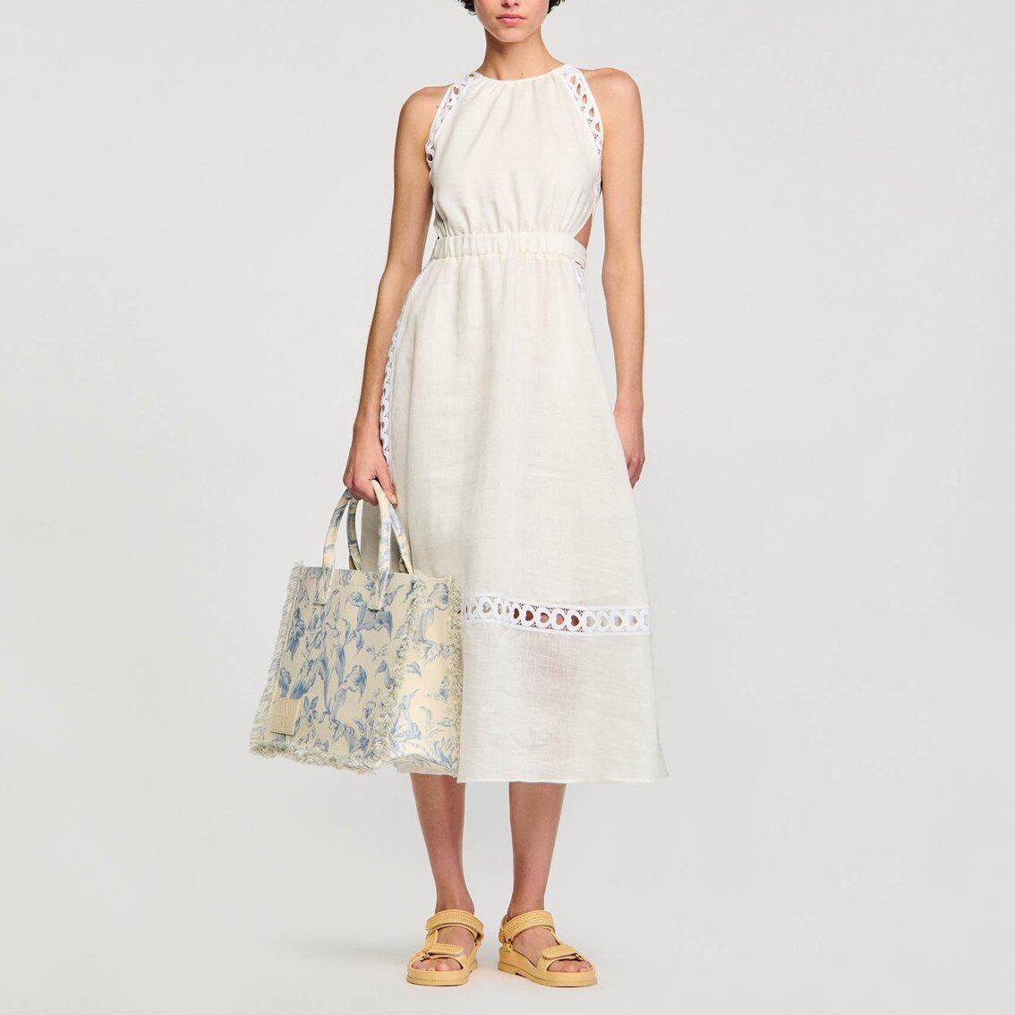 Robe longue en lin Sandro seconde main