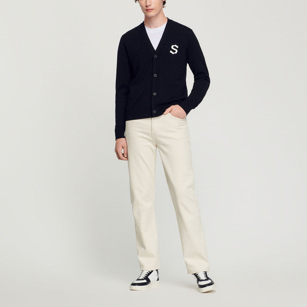 Cardigan en laine patch S Sandro seconde main