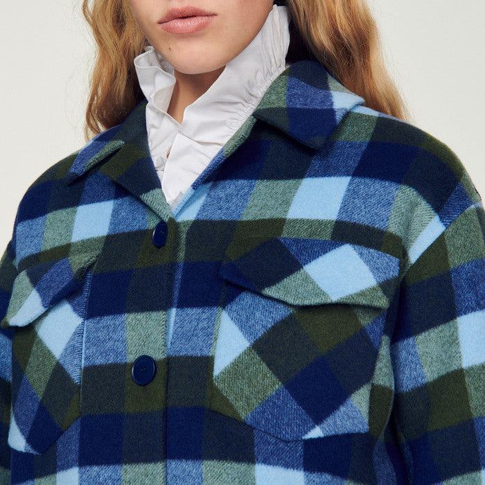 Manteau à carreaux Sandro seconde main