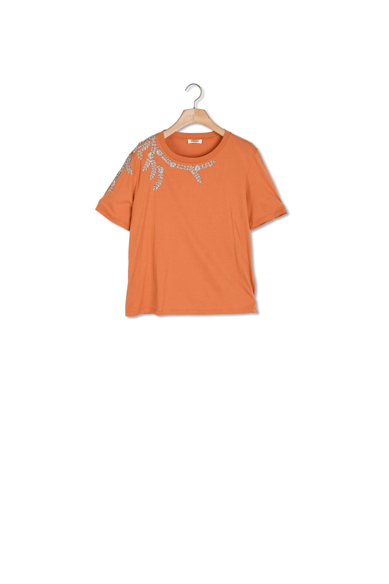 T-shirt orné de broderies et strass Sandro seconde main