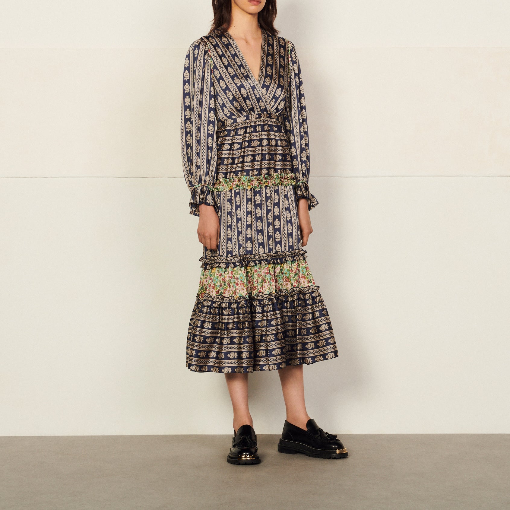 Robe longues en mix imprimés Sandro seconde main