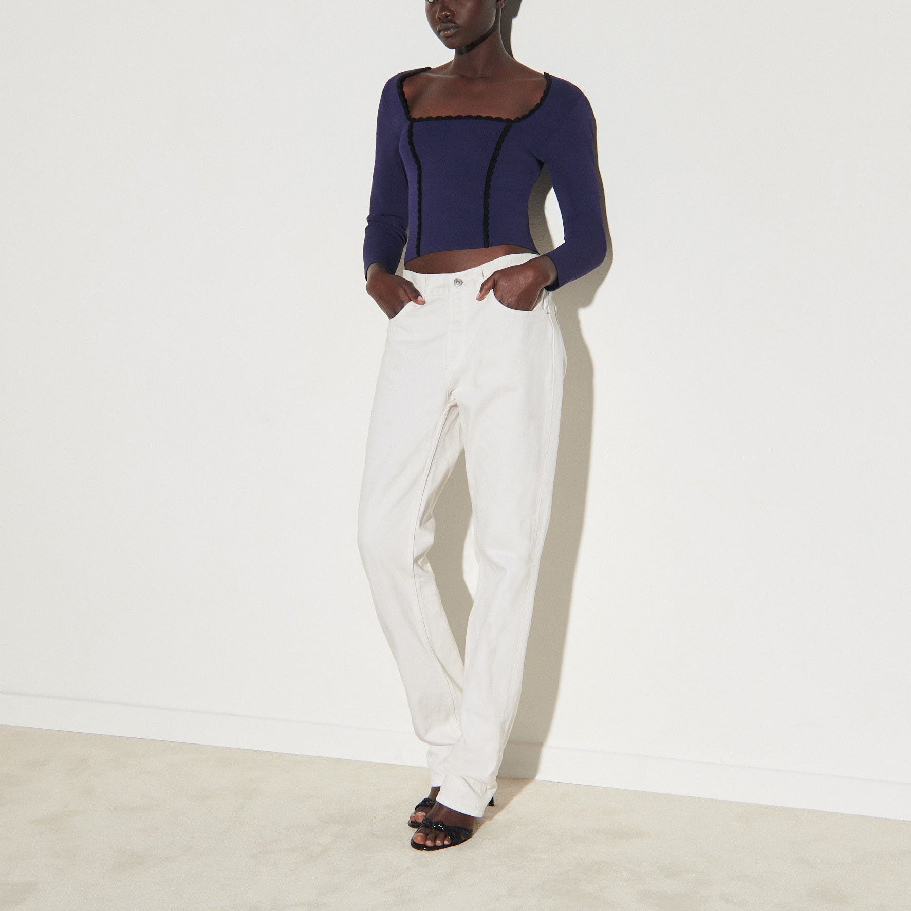 Top court à encolure carrée Sandro seconde main