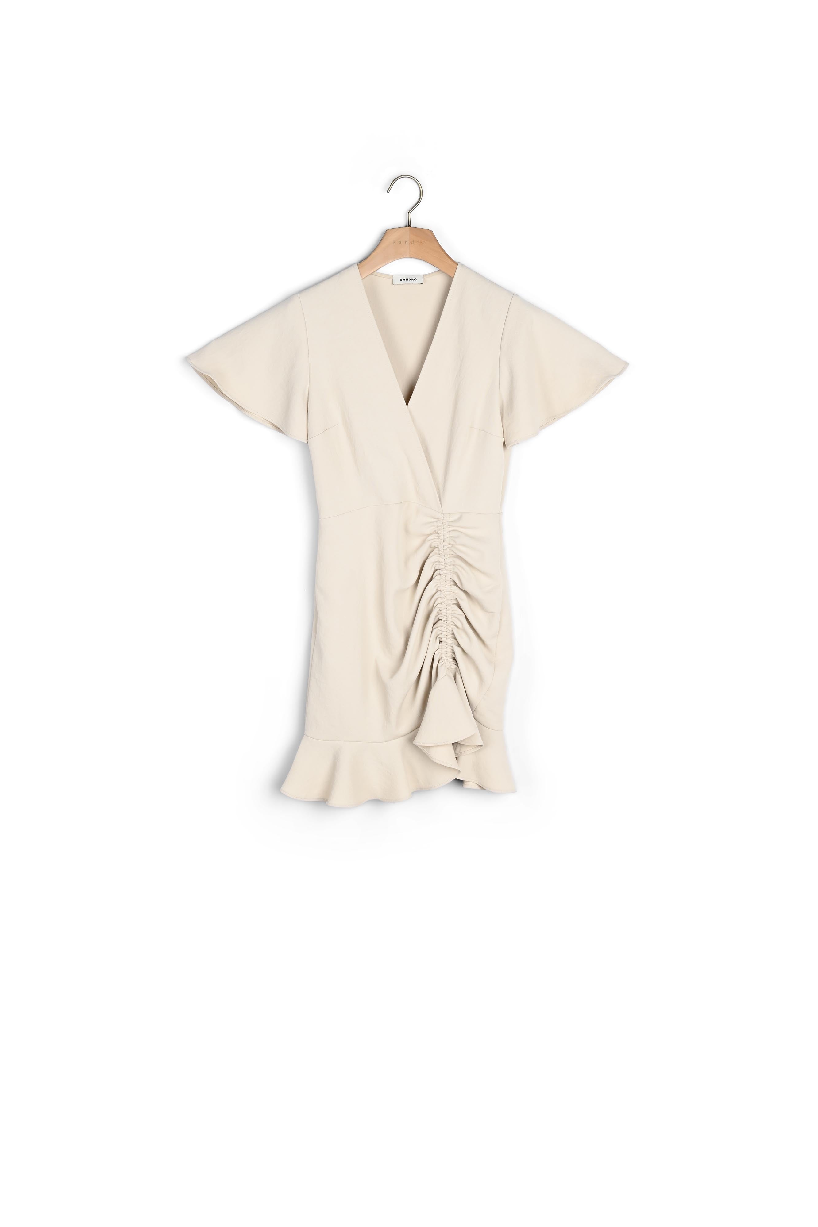 Robe courte à volants en crêpe fluide Sandro seconde main