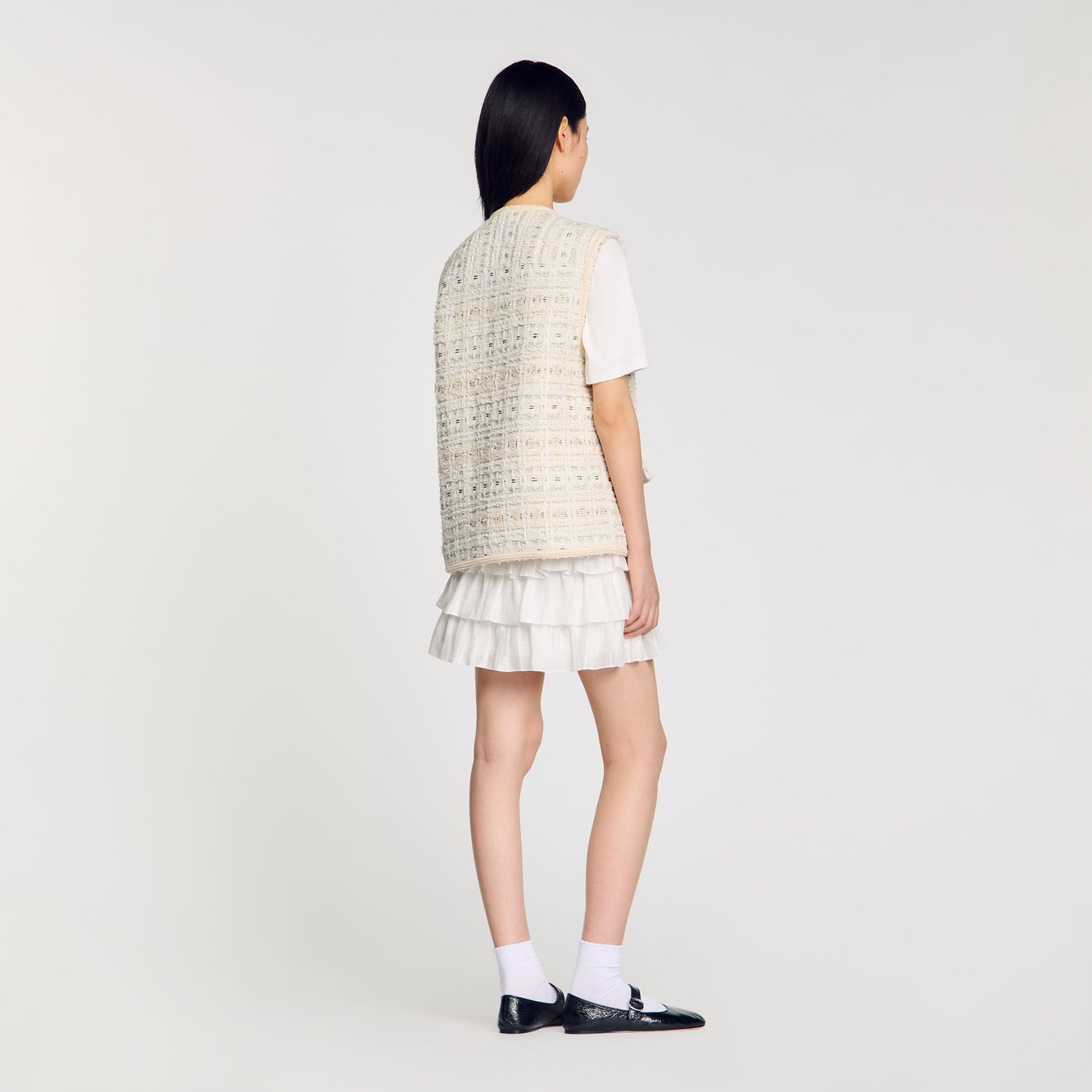 Veste sans manches en tweed Sandro seconde main