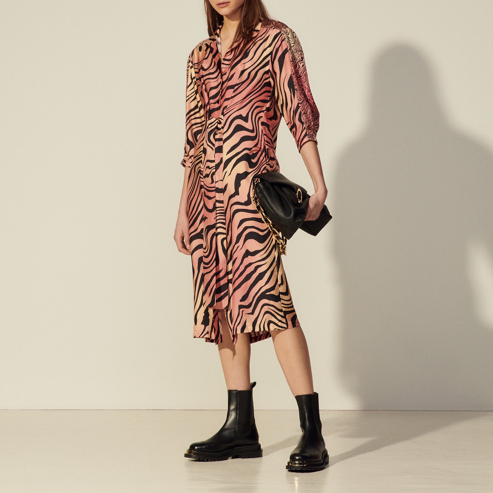 Robe longue imprimée en soie Sandro seconde main