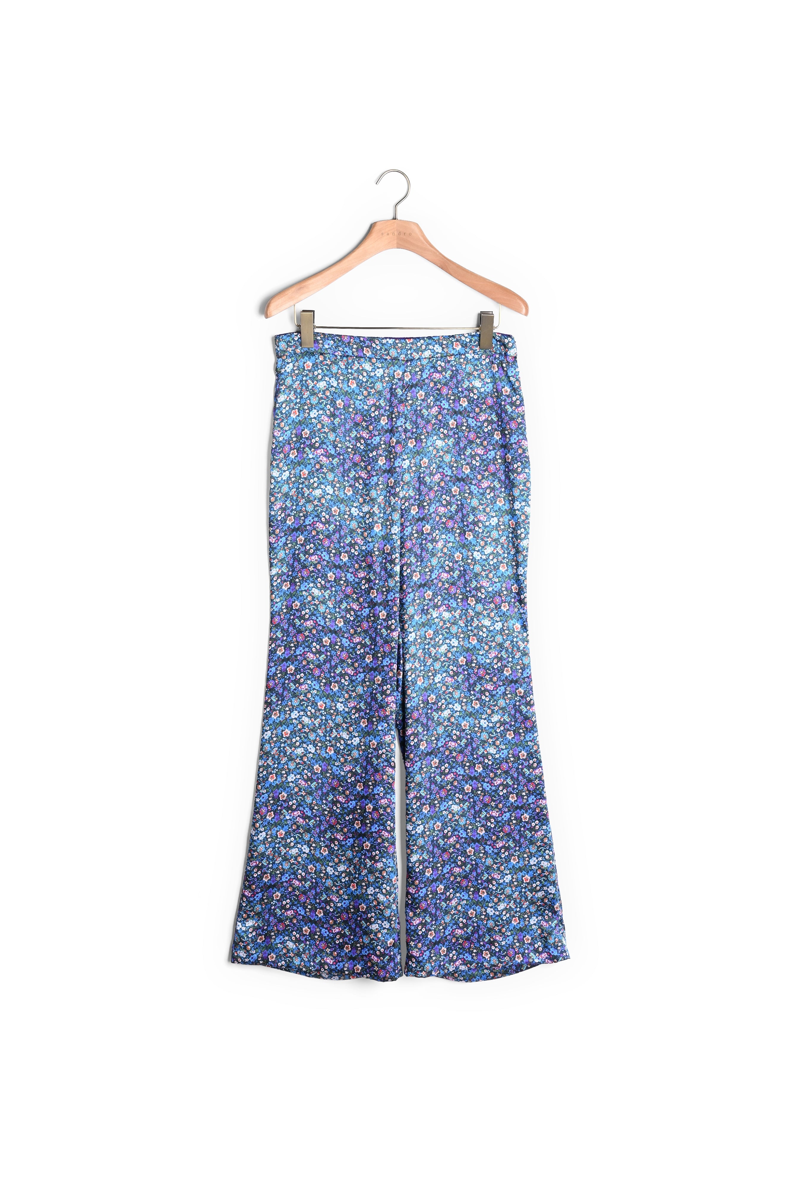 Pantalon satiné imprimé fleuri Sandro seconde main