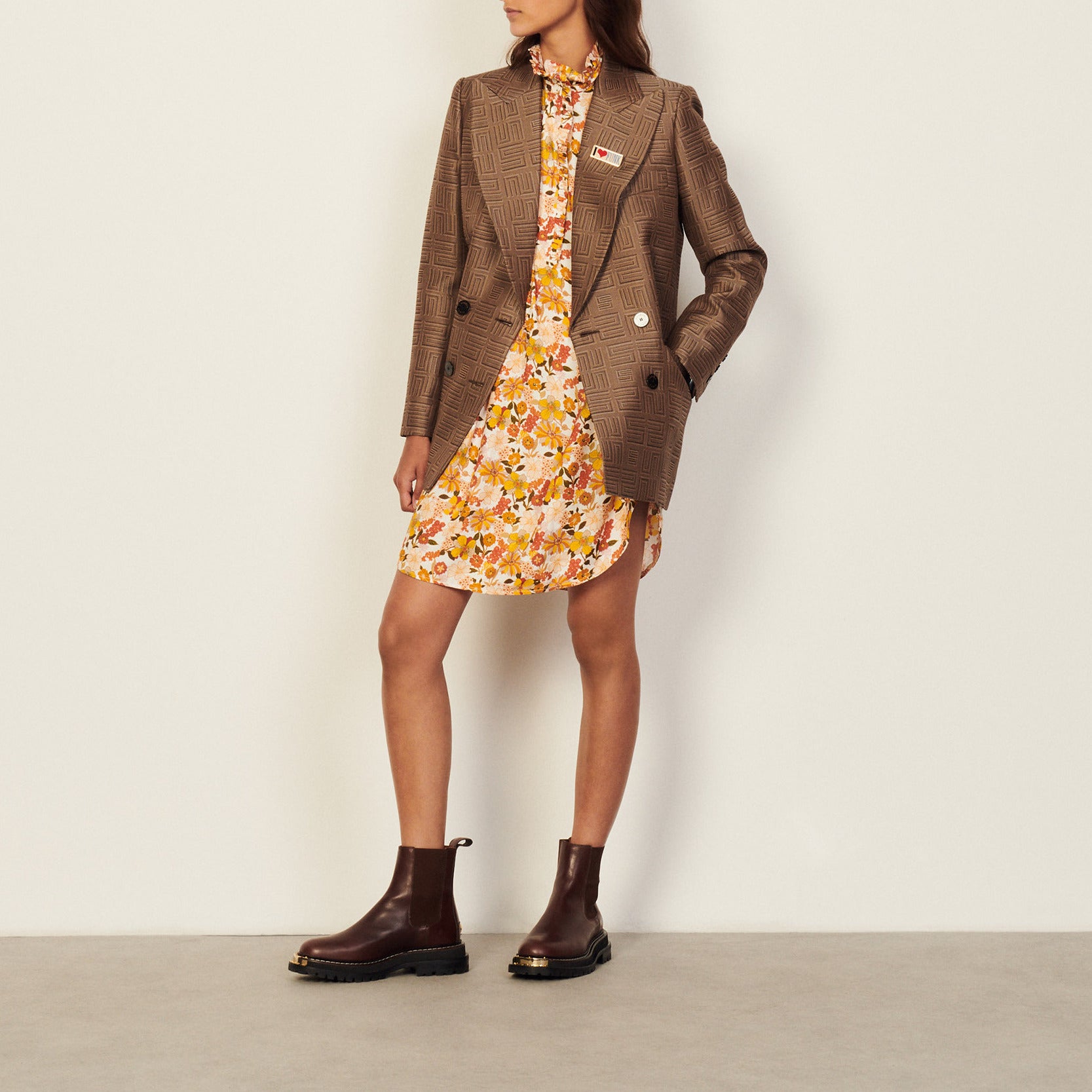 Robe courte imprimée Sandro seconde main