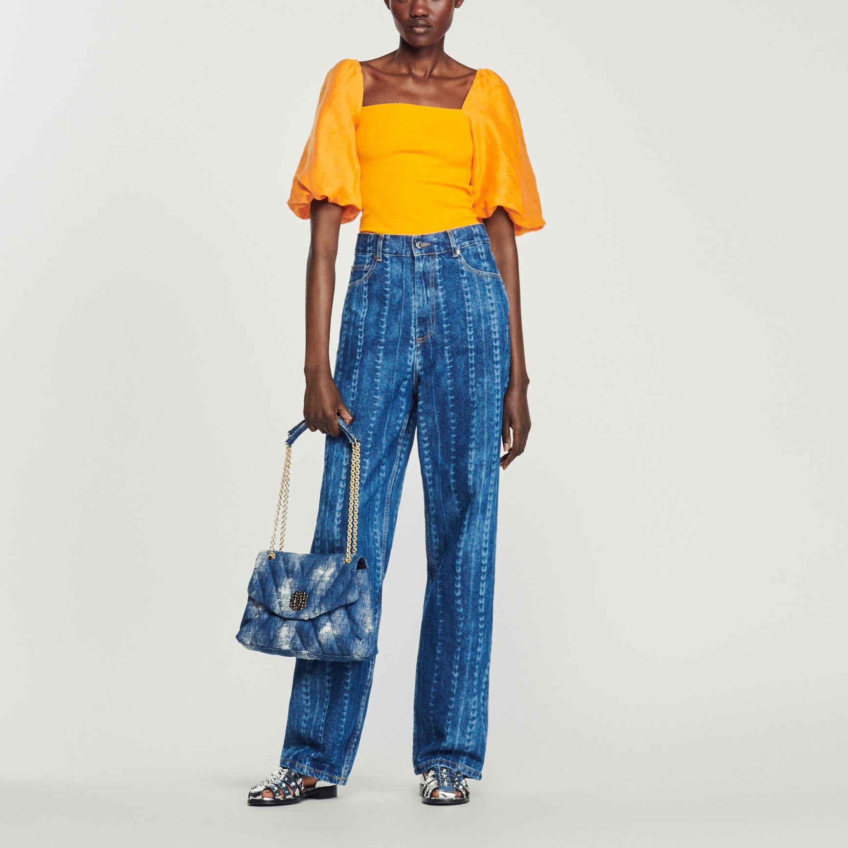 T-shirt bimatières Sandro seconde main