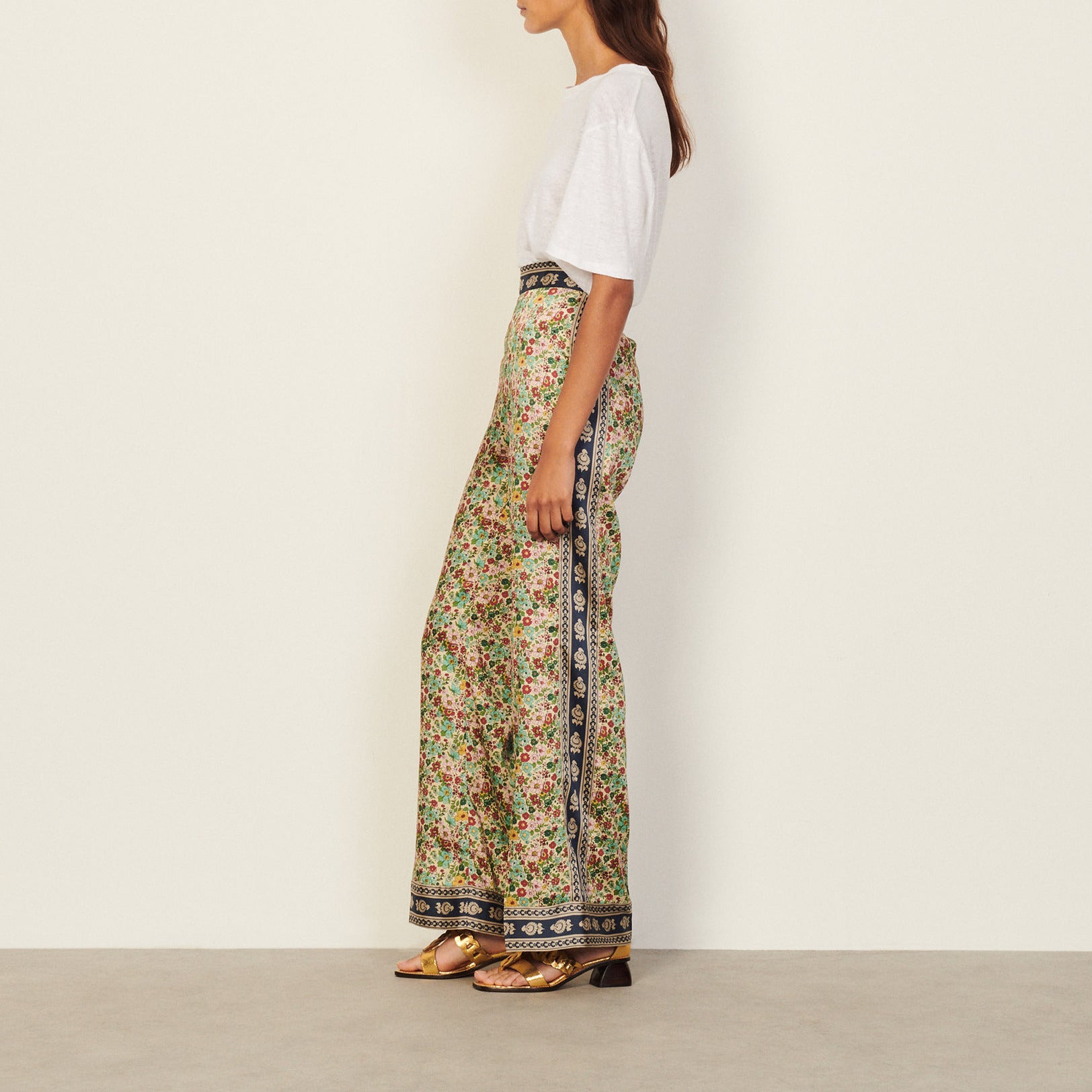 Pantalon fluide bi-matière Sandro seconde main