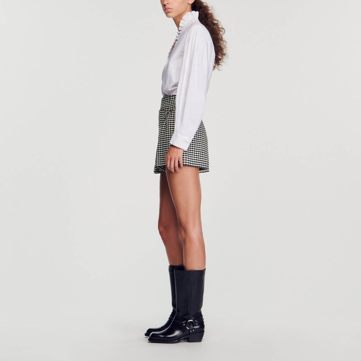 Short à motif pied-de-poule Sandro seconde main