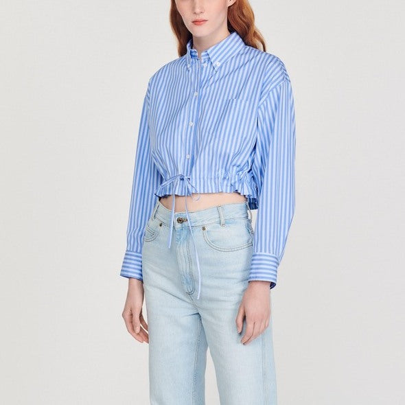 Chemise courte à rayures Sandro seconde main