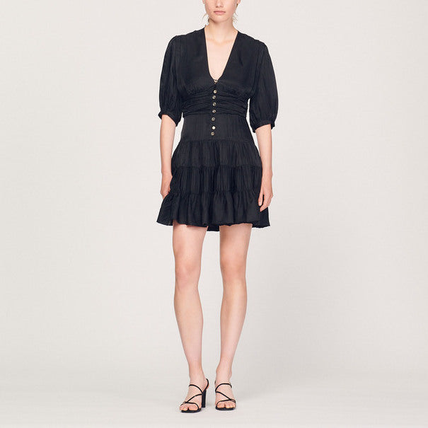 Robe volantée à manches courtes Sandro seconde main