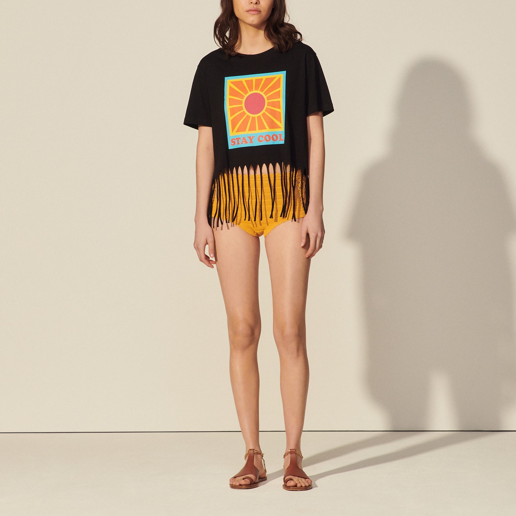 T-shirt à franges Sandro seconde main