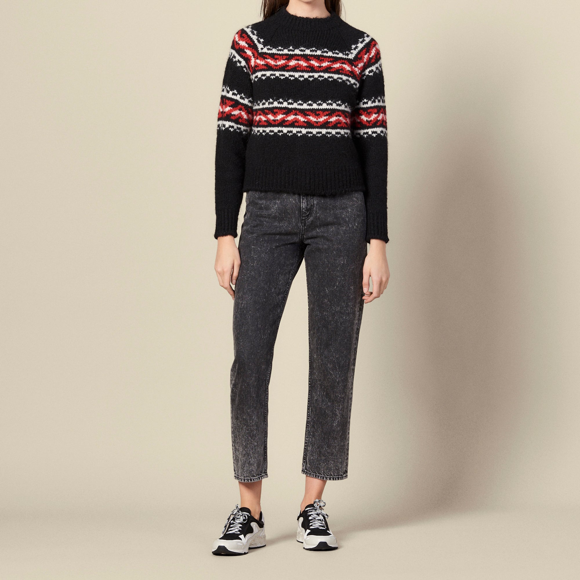 Pull à motif géométrique en jacquard Sandro seconde main