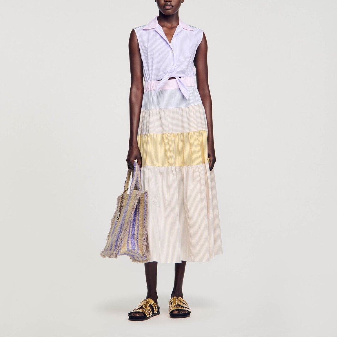 Robe longue patchwork Sandro seconde main