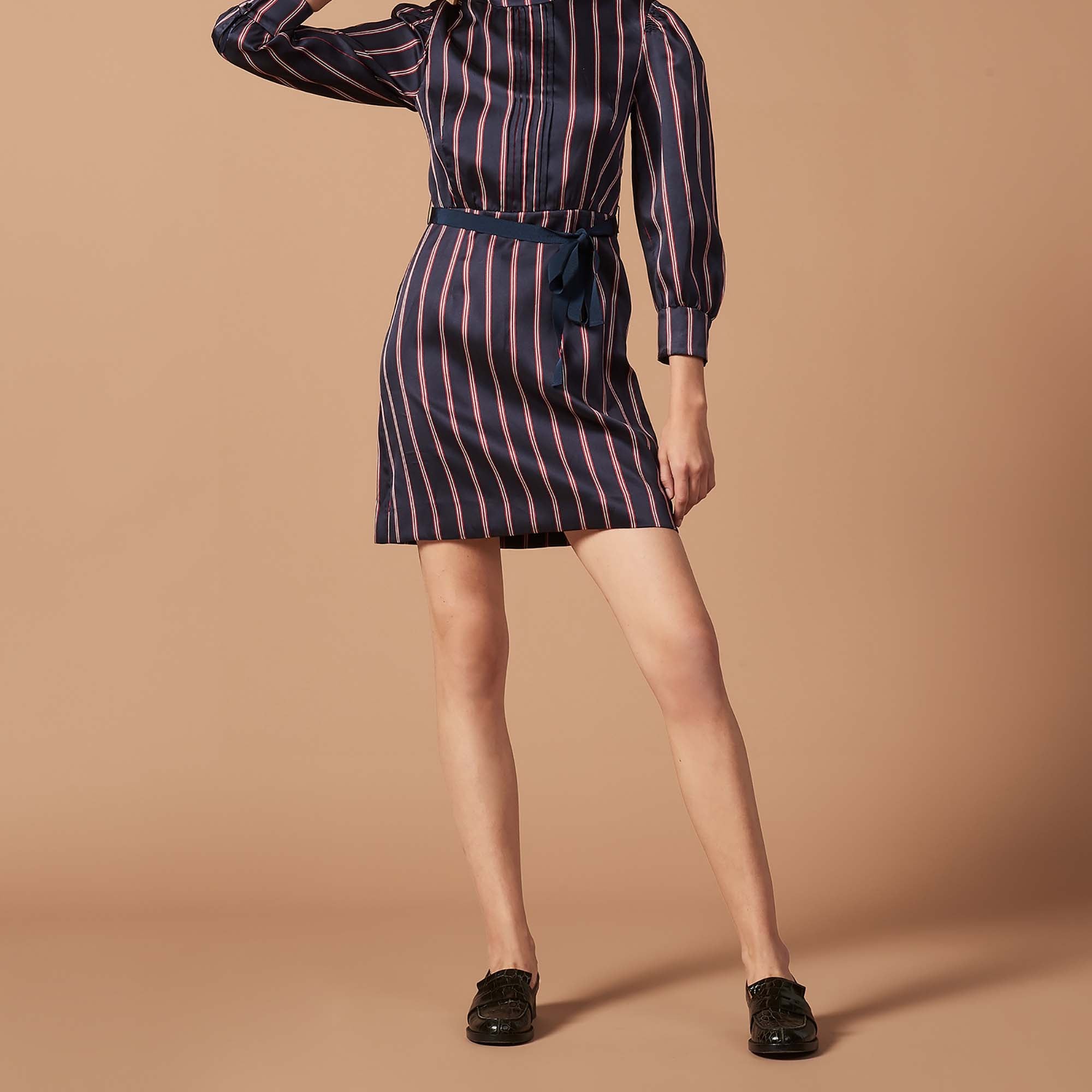 Robe à rayures et manches bouffantes Sandro seconde main